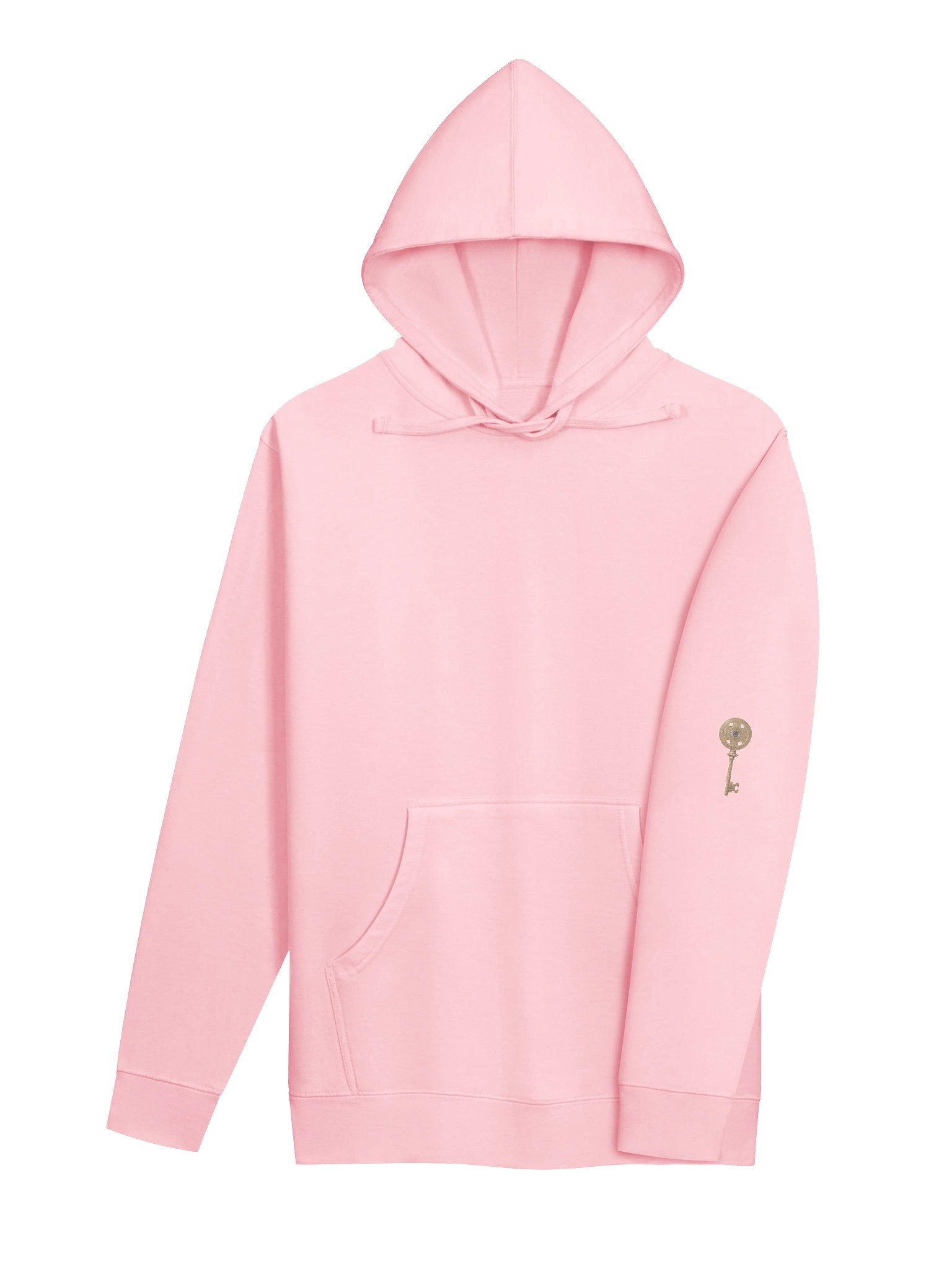 The Gatekeeper’s Key – Light Pink Reverse Edition (Back + Left Sleeve Print) | Unisex Midweight Hoodie product image (4)