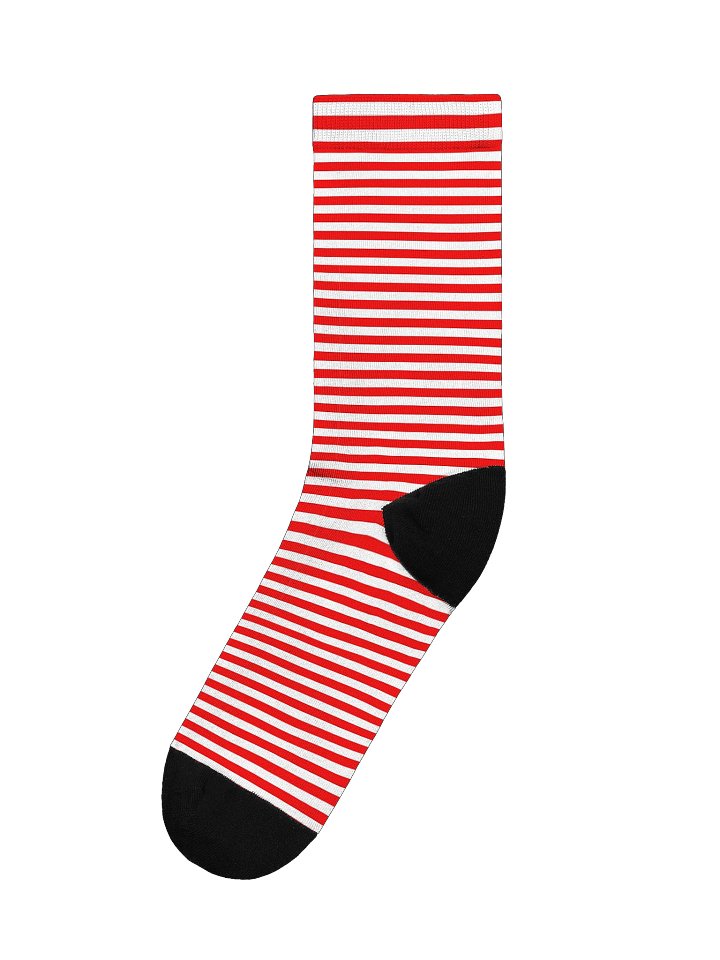 Red and White Striped Eco Friendly Crew Socks product image (1)