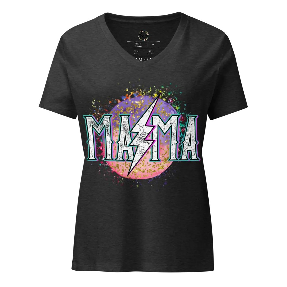 'MAMA' Lightning Bolt V-Neck Tee product image (3)