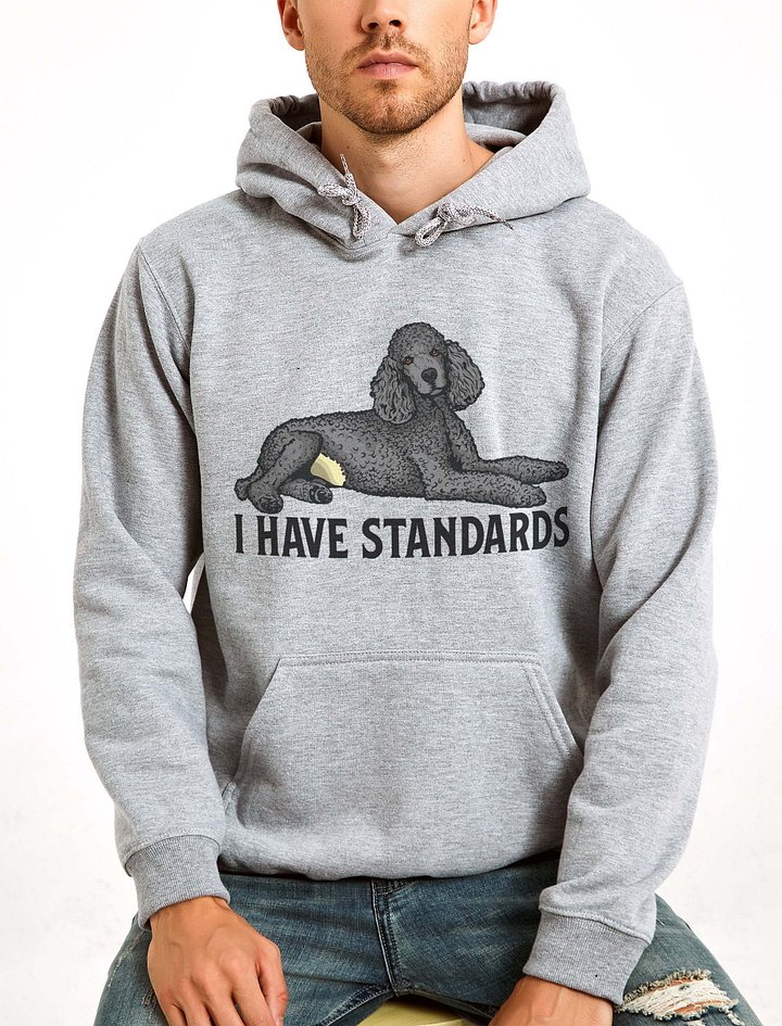 I Have Standards Hooded Sweatshirt of a Standard Poodle(Gray) | Funny Hoodie for Poodle Paw-rents product image (2)