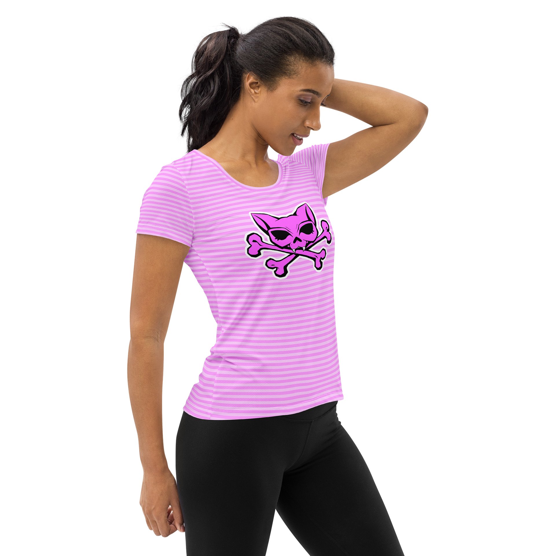 Pink Lips Stripped Atheltic Shirt product image (4)