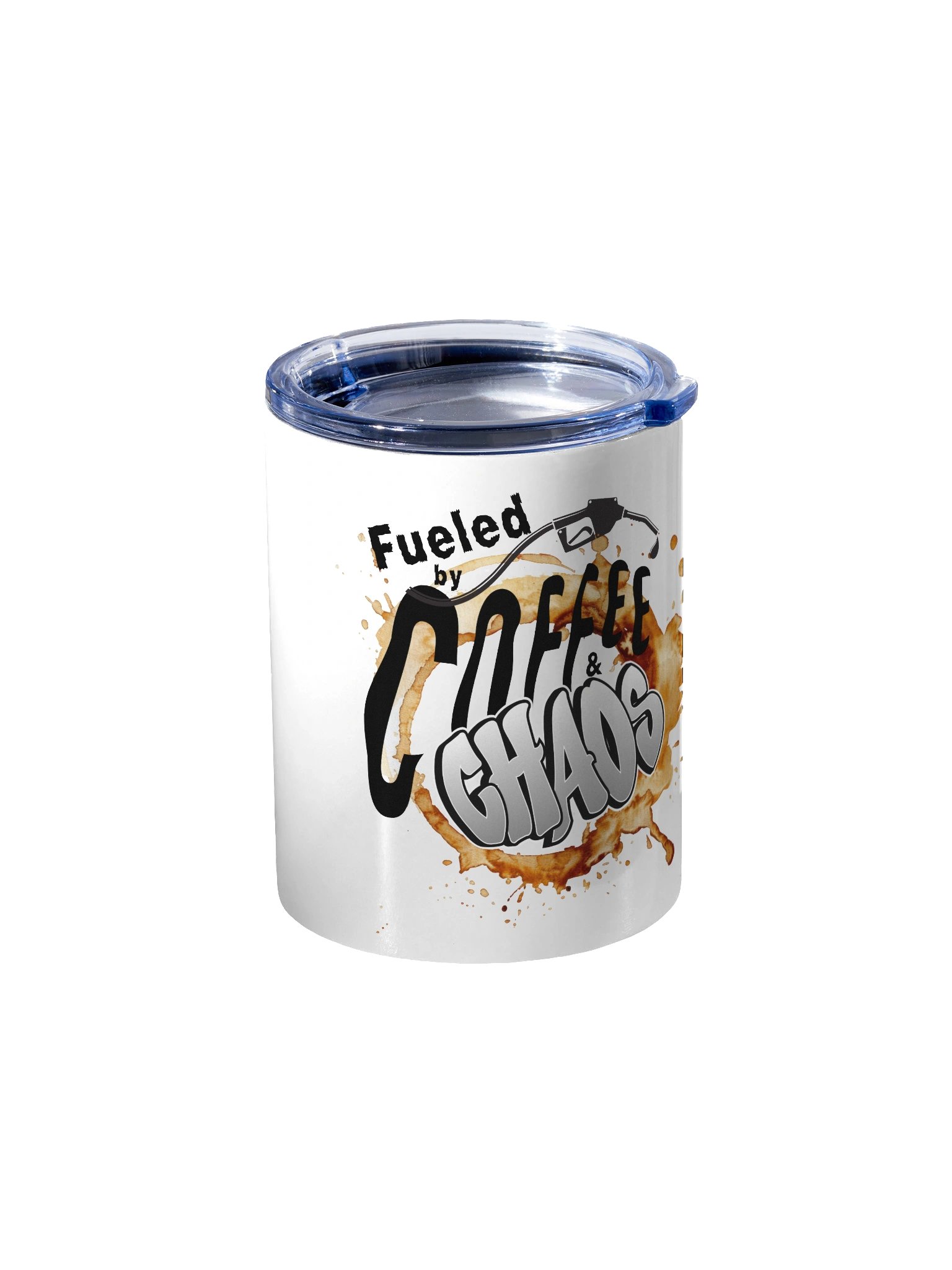“Fueled by Coffee & Chaos” Graffiti 10oz Stainless Steel Tumbler product image (2)