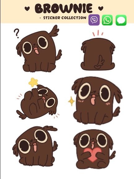 Brownie Digital Sticker Pack of 6 product image (1)