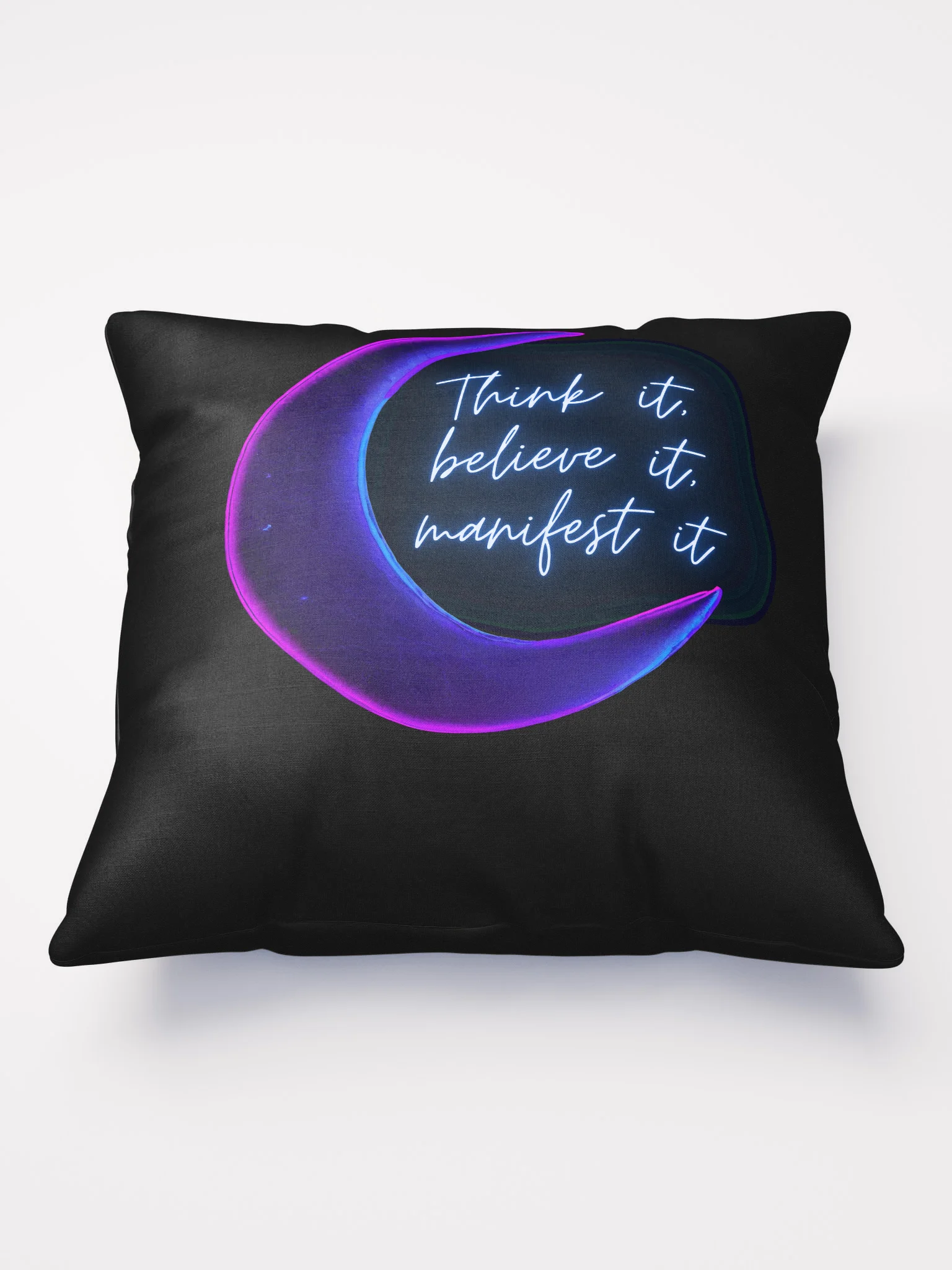 Neon Manifestation Crescent Pillow product image (1)