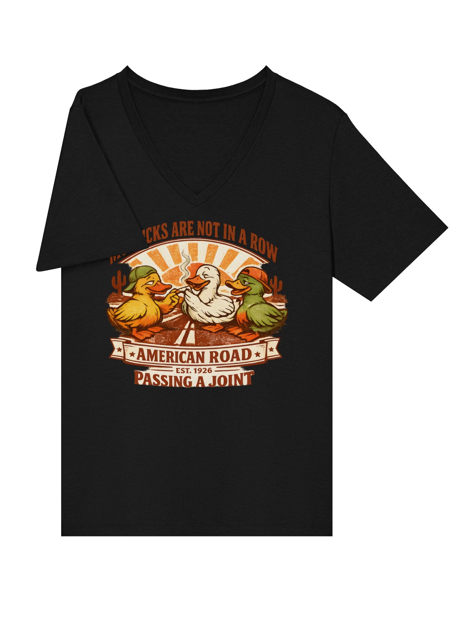 My Ducks Aren’t in a Row Vintage Duck V-Neck Tee product image (19)