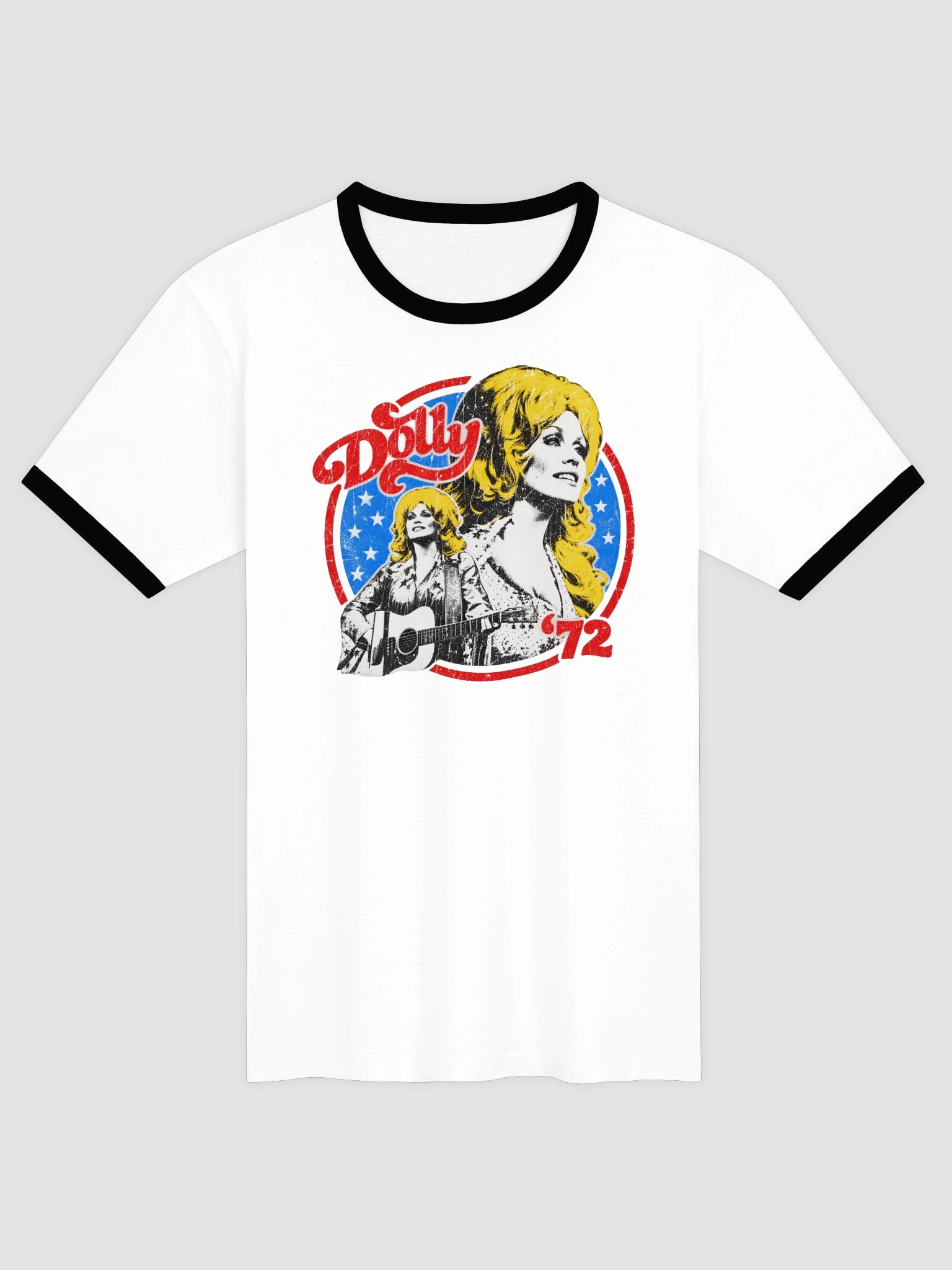 Retro Dolly 72 Ringer Tee Vintage 70s Country Music Shirt product image (1)