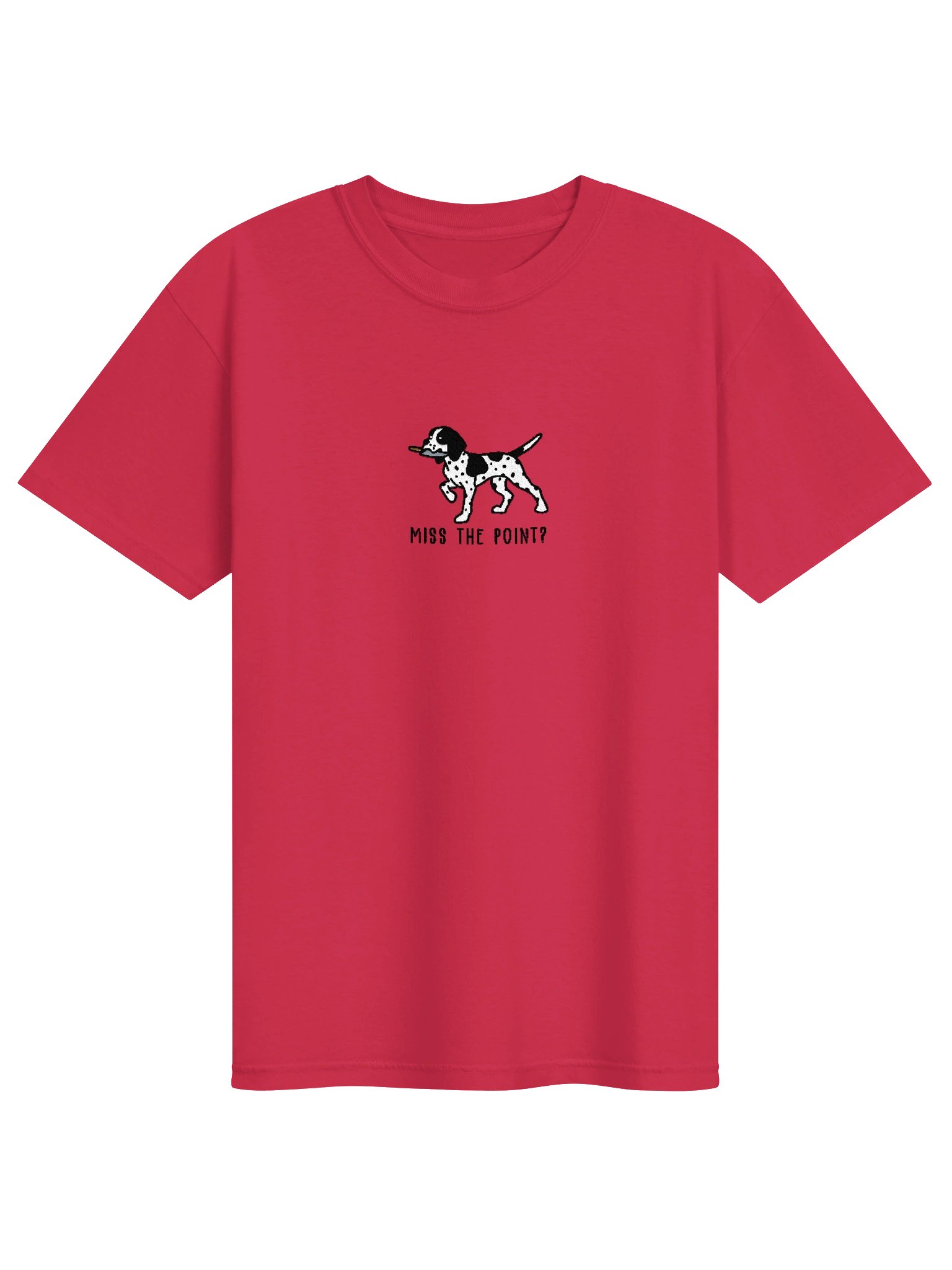 Miss the Point? Funny Chibi-Style Embroidered T-Shirt for English Pointer(Black & White) Owners product image (19)