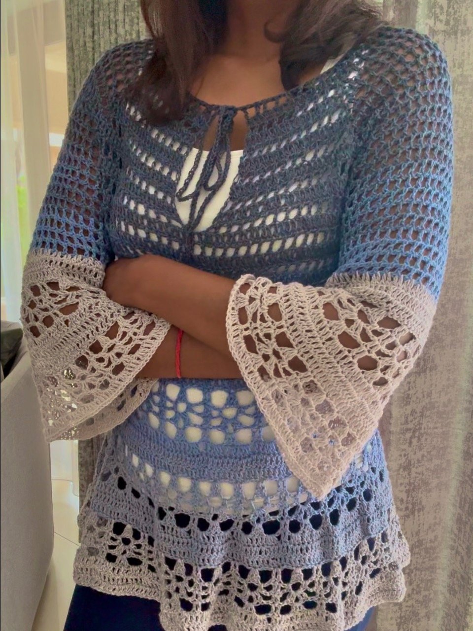 Crochet raglan boho style top Written Pattern product image (1)