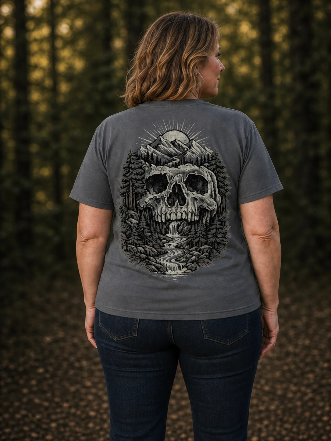 Mountain Skull Back-Print Graphic Tee product image (4)