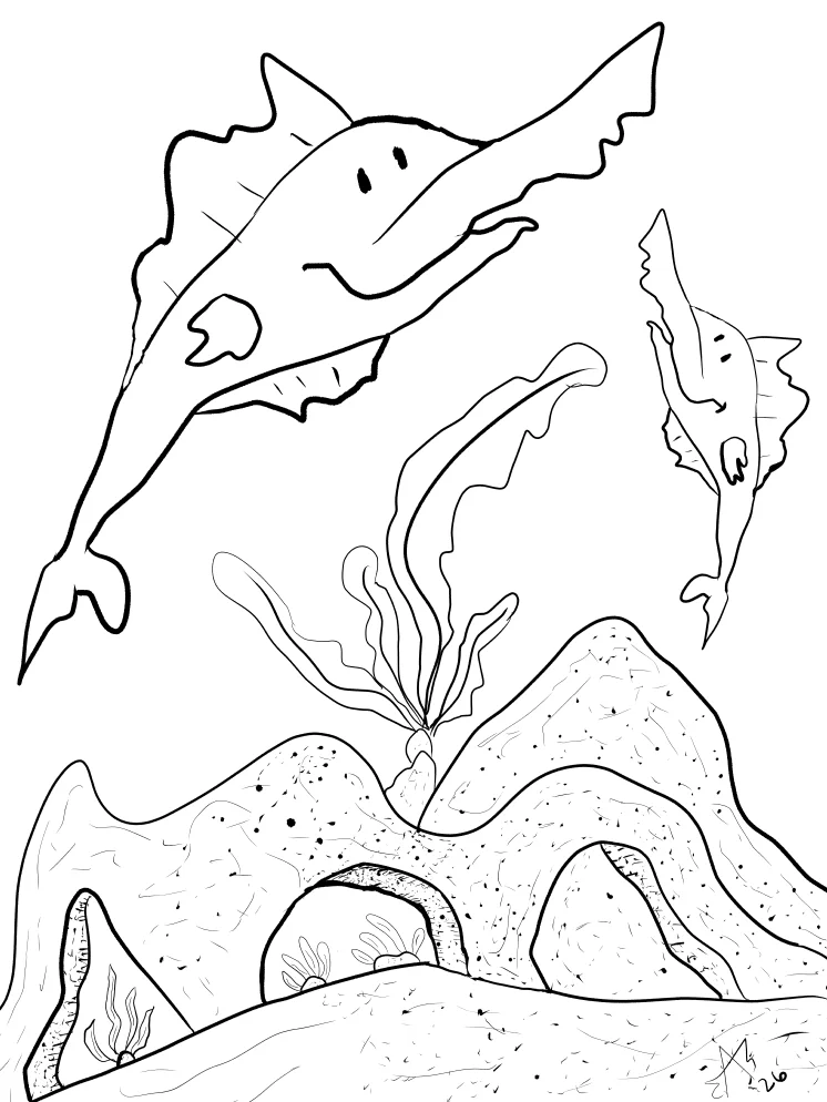 TSStechangel's World - Swordlike Fish Coloring Page product image (1)
