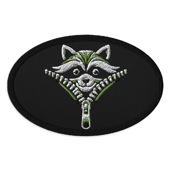Zipper Raccoon Embroidered Patch product image (1)