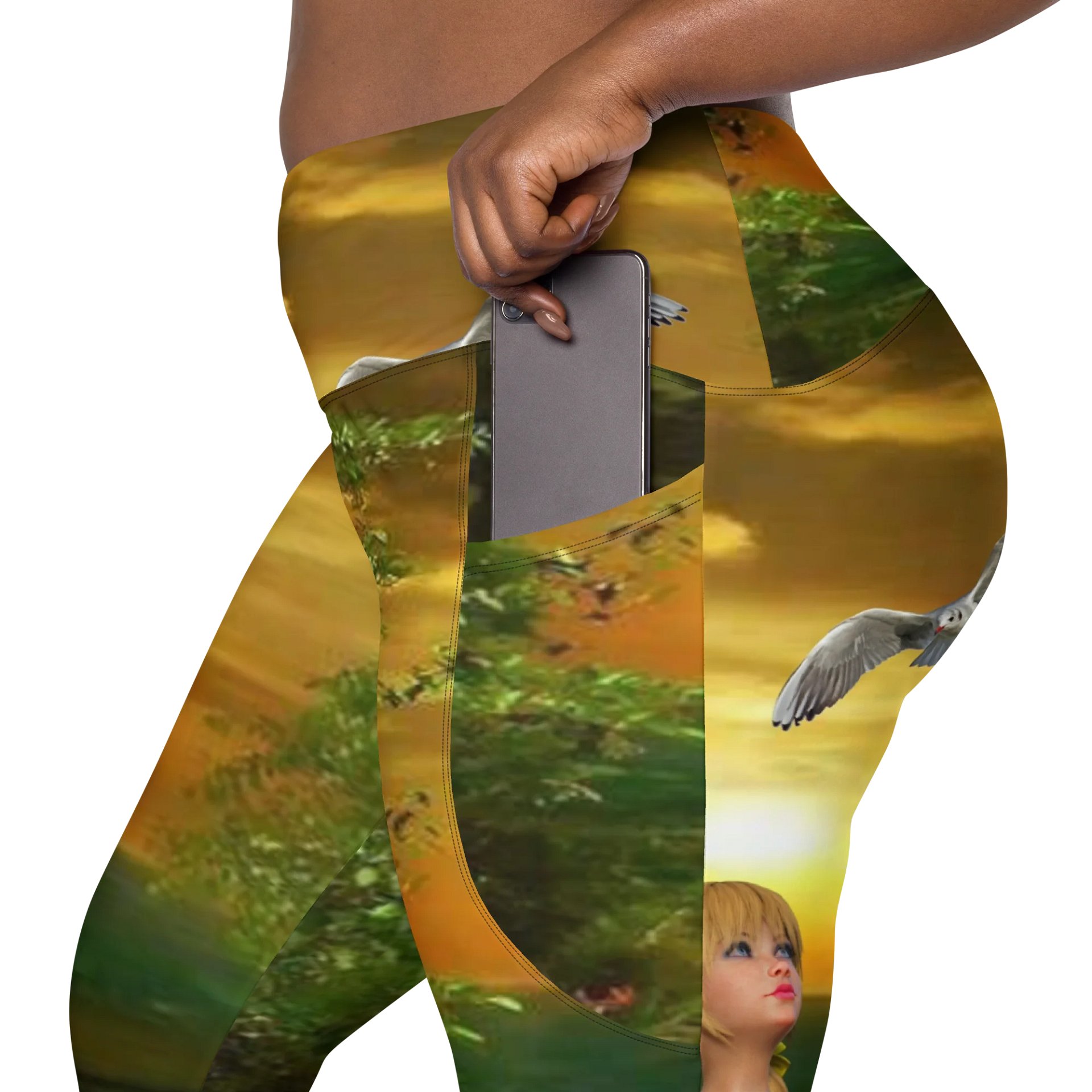 'Elven Stories - The Night of Your Return' Crossover Leggings with Pockets product image (8)