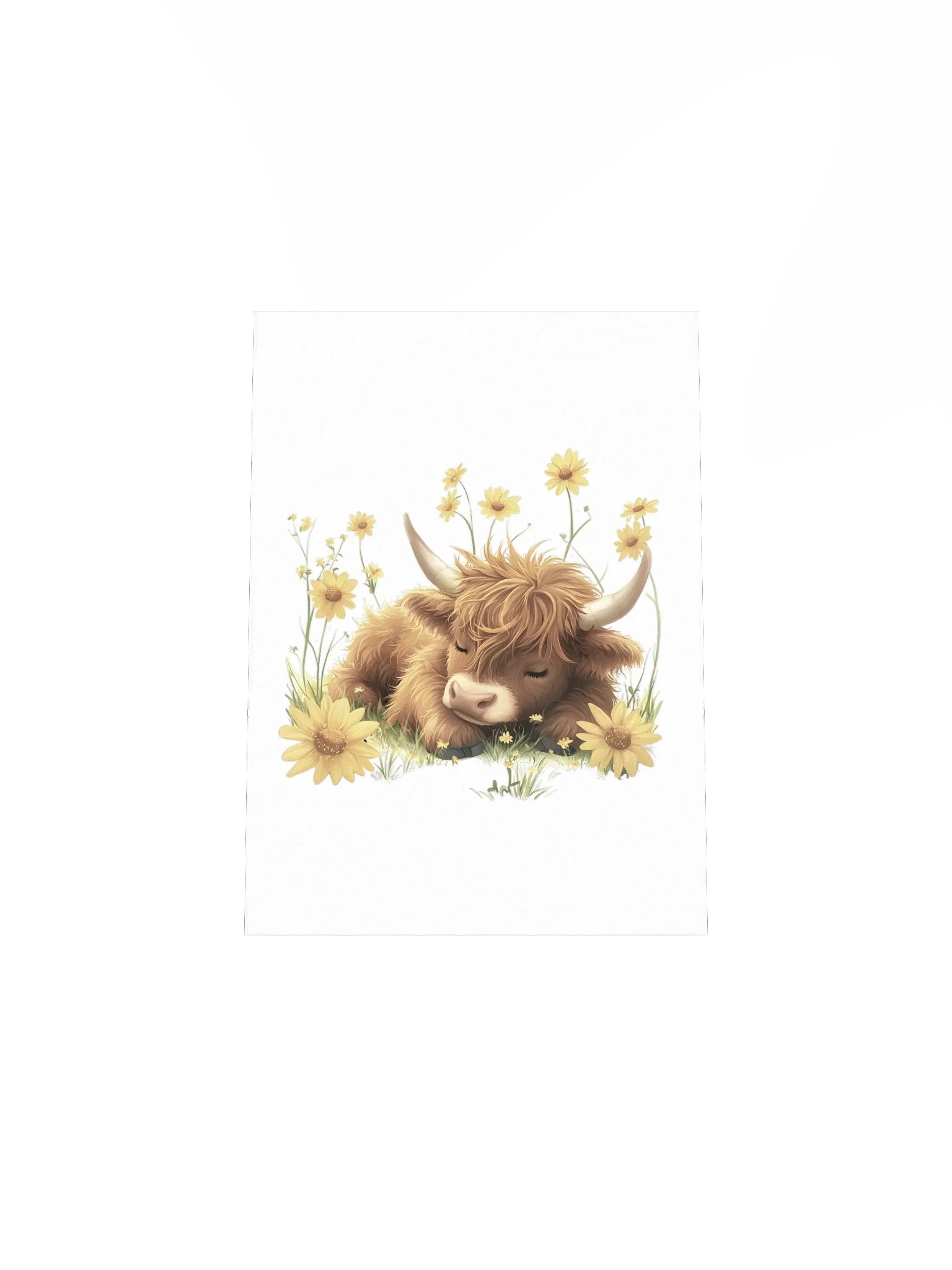 Highland Cow Yellow Wildflower Nursery Print product image (5)