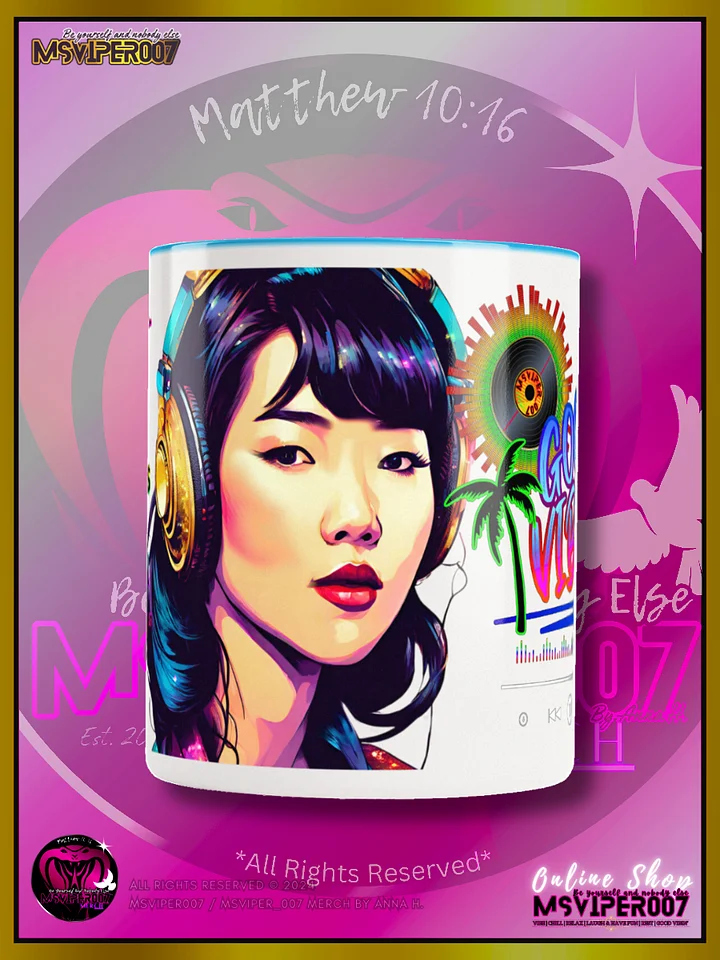 Mugs - MsViper007's "Good Vibin' [spectrum - V4]" Hot Beverage Mug with color inside by Anna H. product image (2)