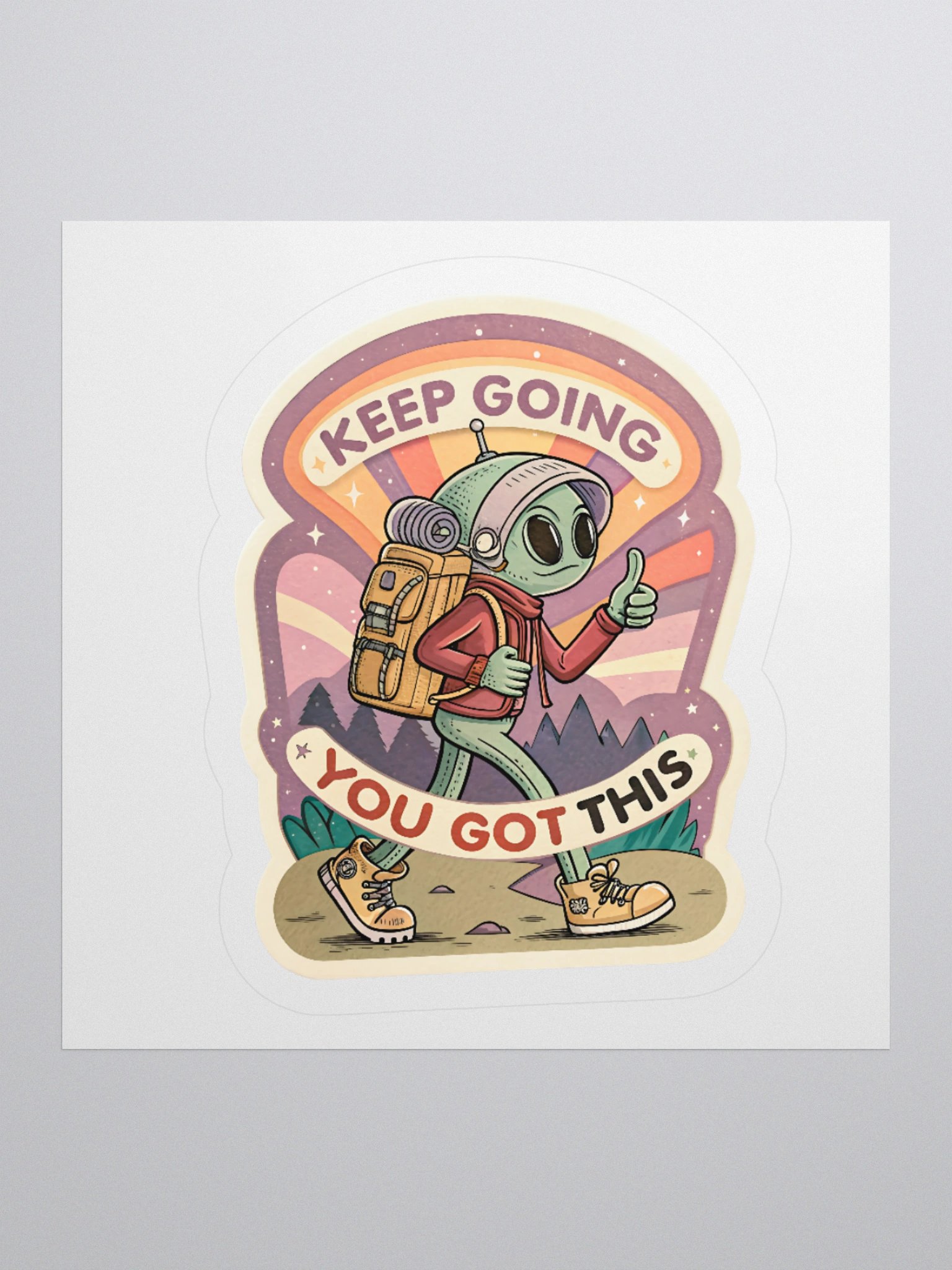 Alien Hiker Thumbs-Up Sticker product image (2)