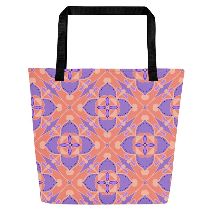 Peach and Lilac Symmetry Pattern All Over Print Tote product image (1)