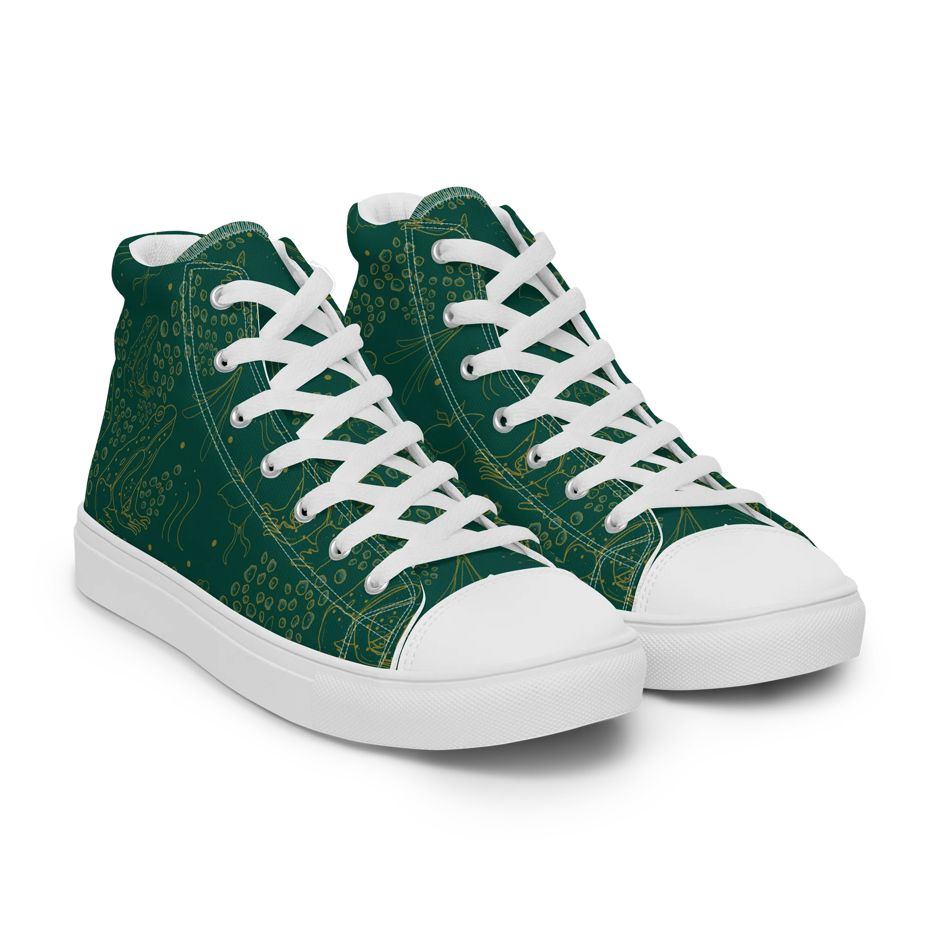 Fables in Gold Women’s High Top Canvas Shoes product image (10)