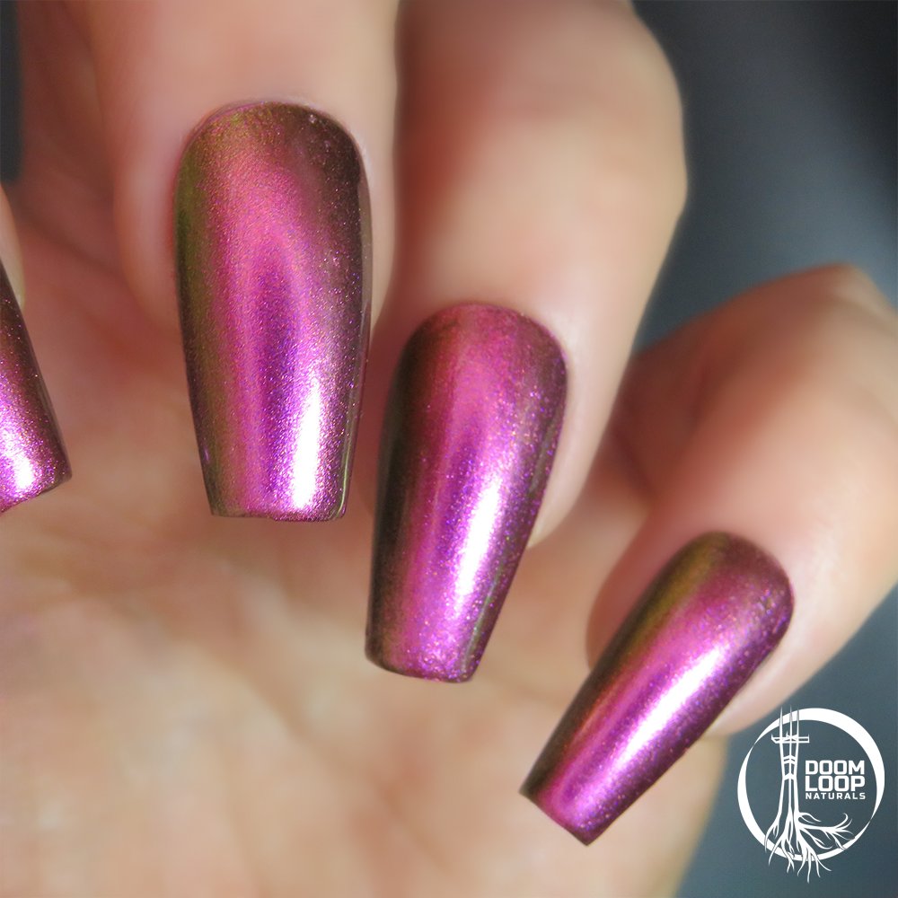 SYNTHETIC JOY - Vivid Magenta Gold Green Multichrome Nail Polish product image (3)