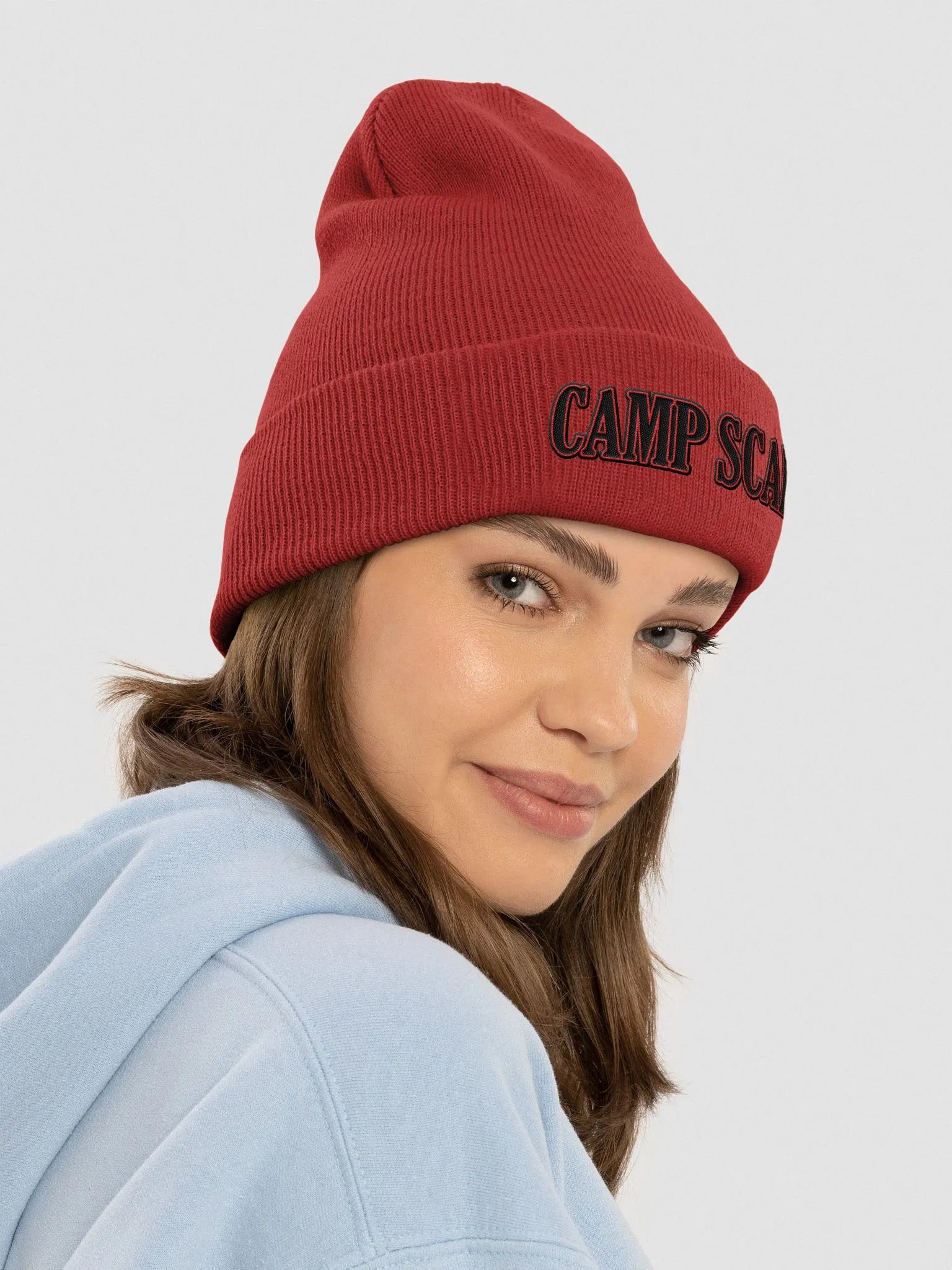 Something Scary Cuffed Beanie - Red Camp Scary with Black logo product image (5)