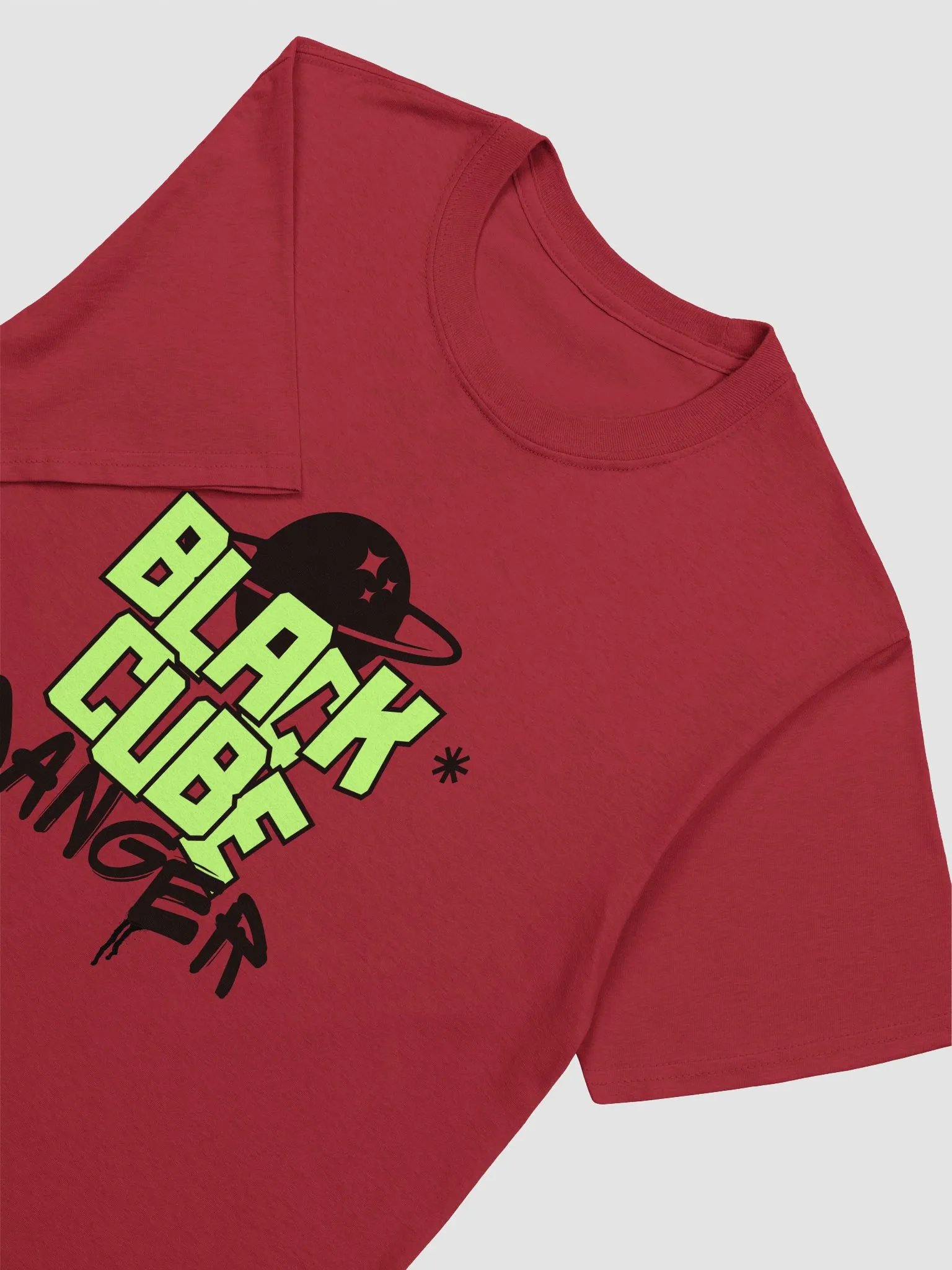 Black Cube Danger Graphic Tee – Cosmic Streetwear Aesthetic product image (17)