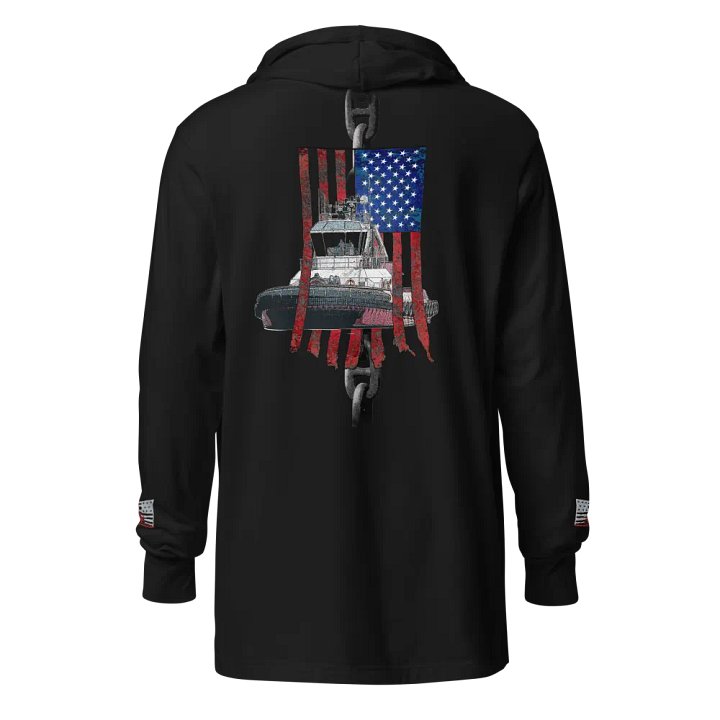 Barge Bridal Chain - Athena Tug & American flag – Maritime Heritage | Twin Anchor Apparel Engine Room Line product image (1)