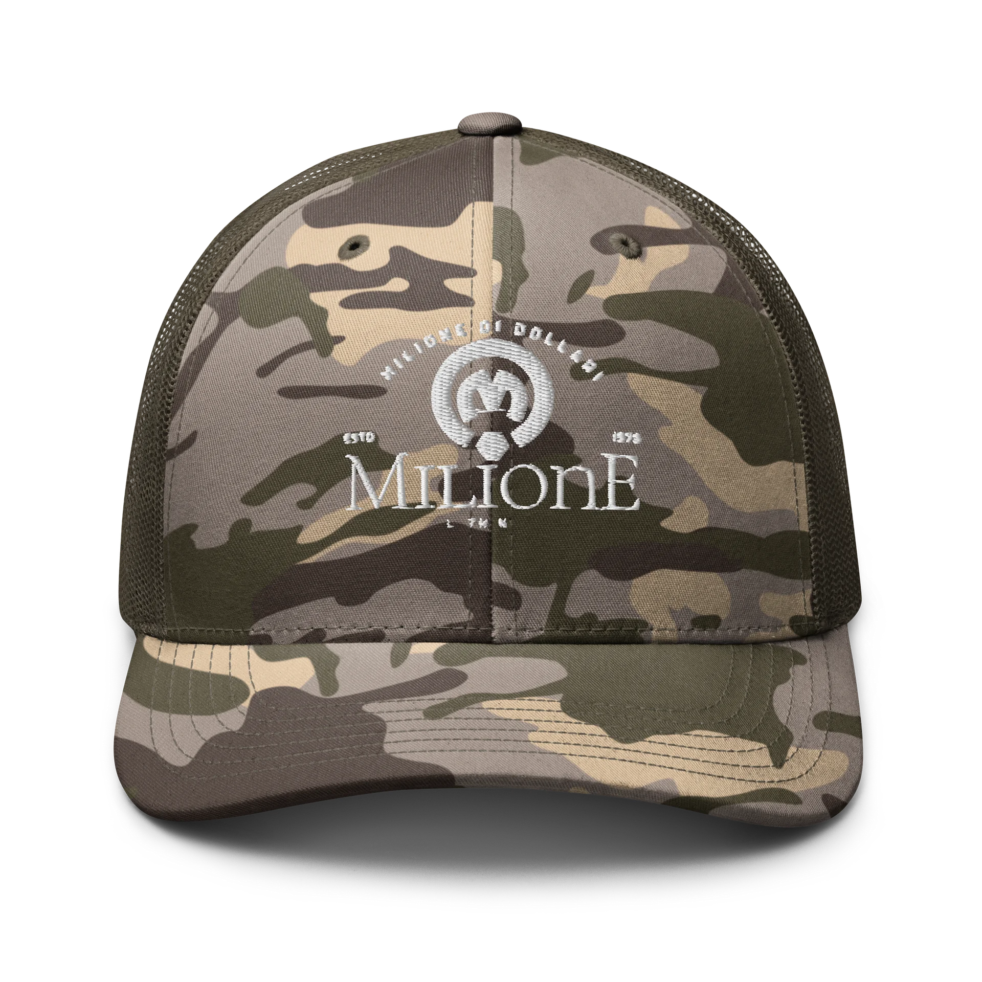 Pixel Face Logo Camouflage Trucker Hat product image (1)