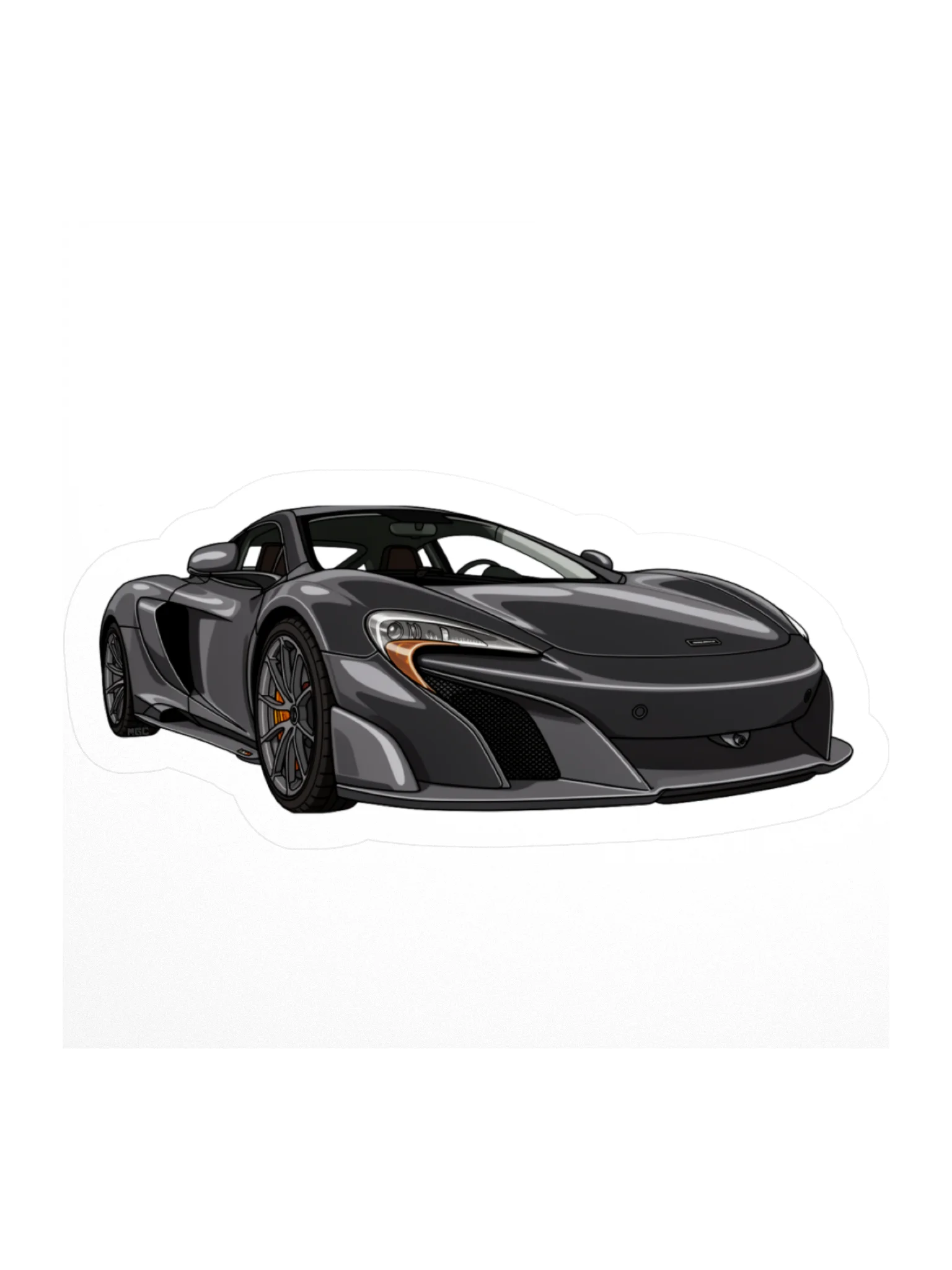 Black McLaren 675LT Sticker (Retro, Sketch, Silhouette) product image (2)