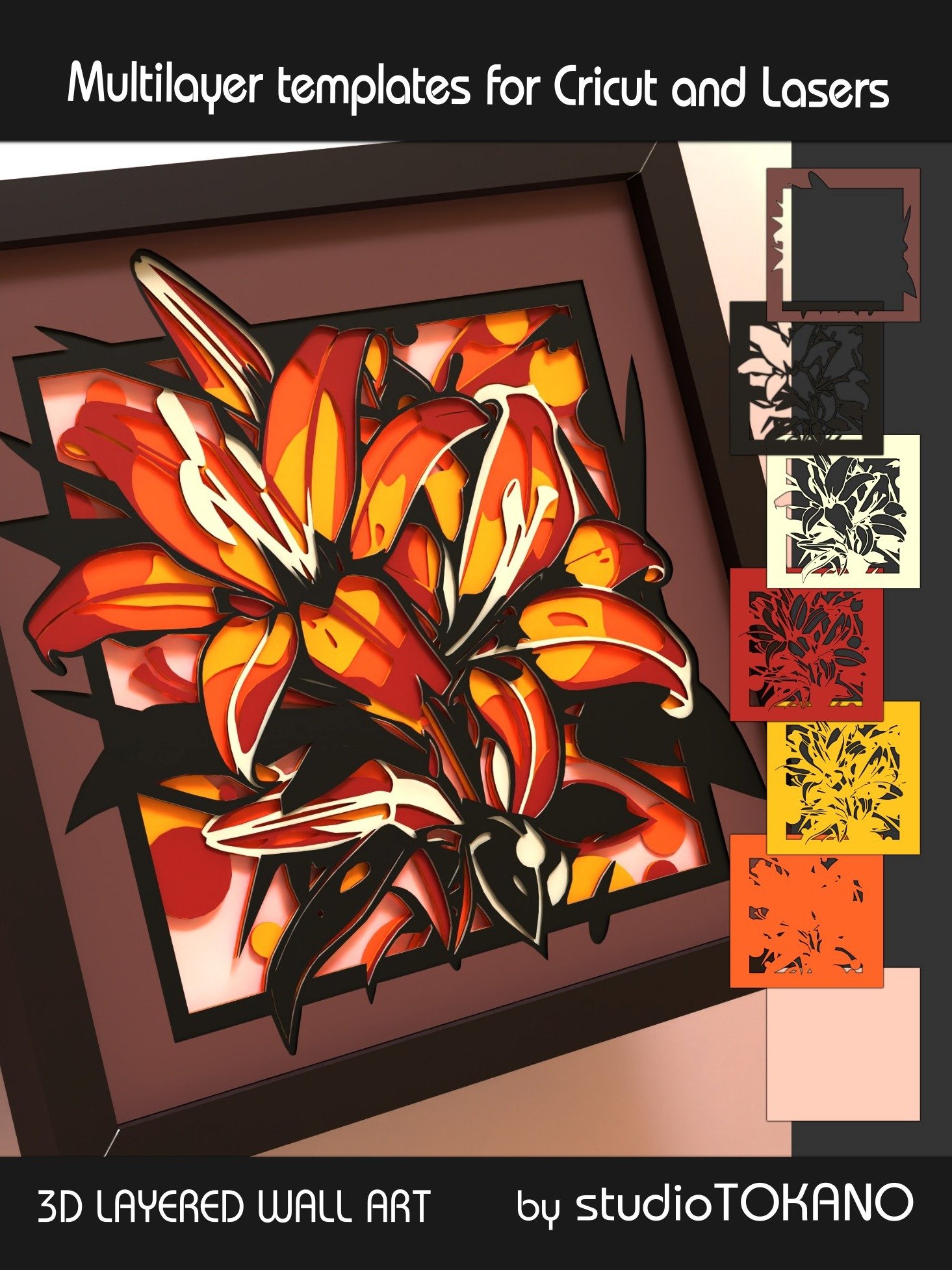 Tiger Lily Shadow box SVG product image (6)