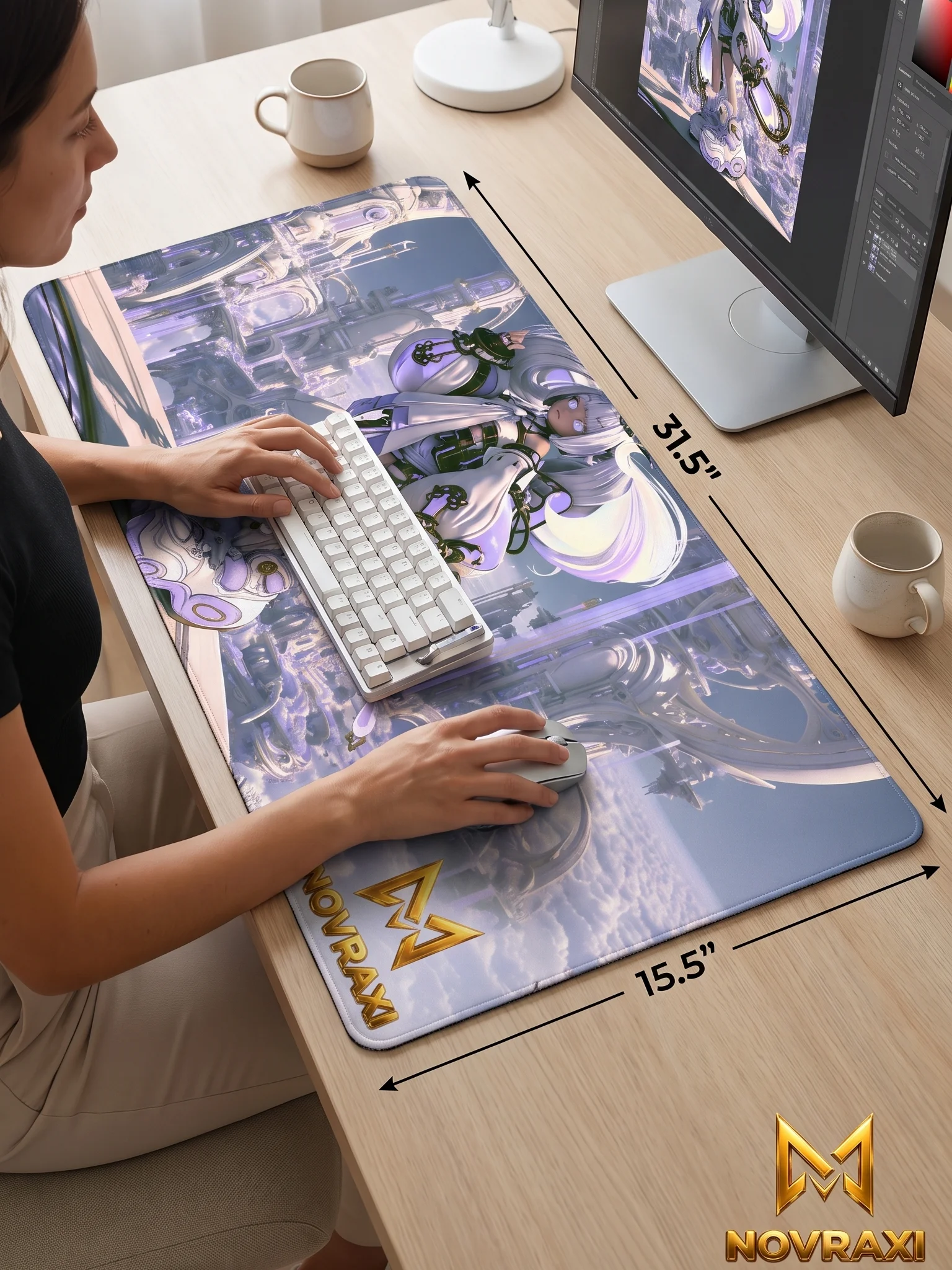 Lunara × Celestial Adventurer | XL Gaming Desk Mat product image (1)
