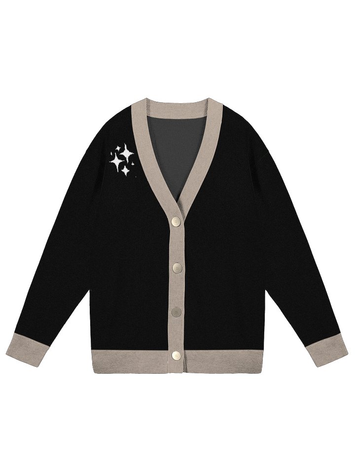 Black Knitted Cardigan Without Pocket product image (2)