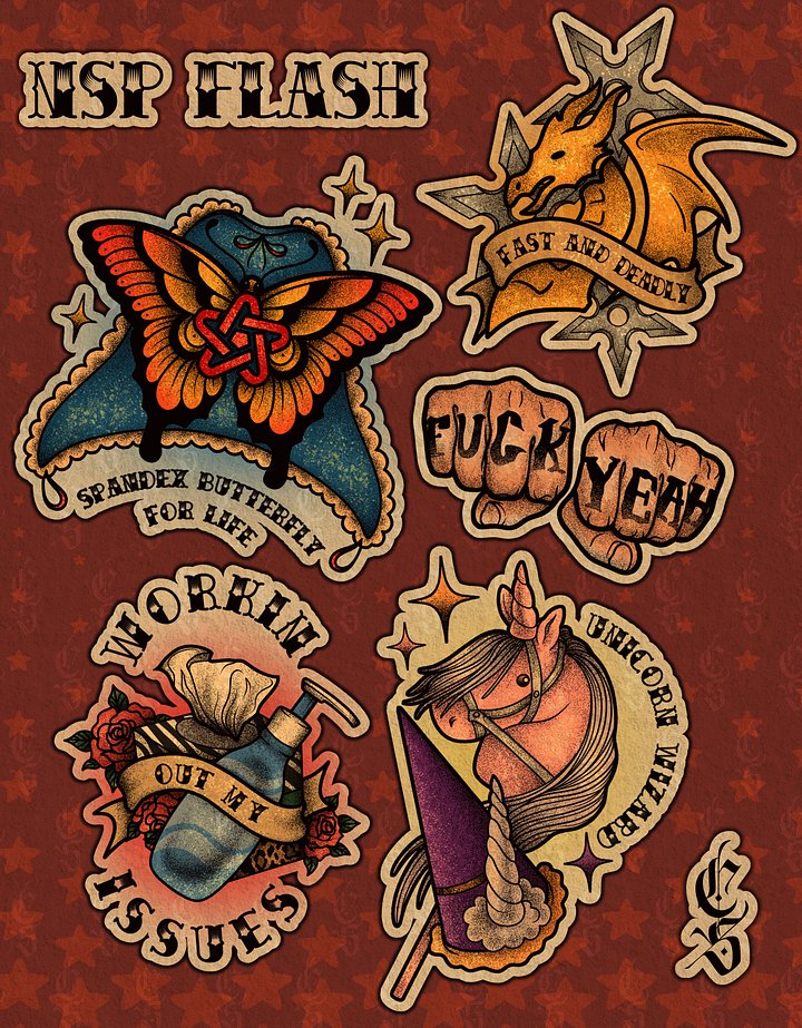 NSP Flash Sticker Sheet product image (1)