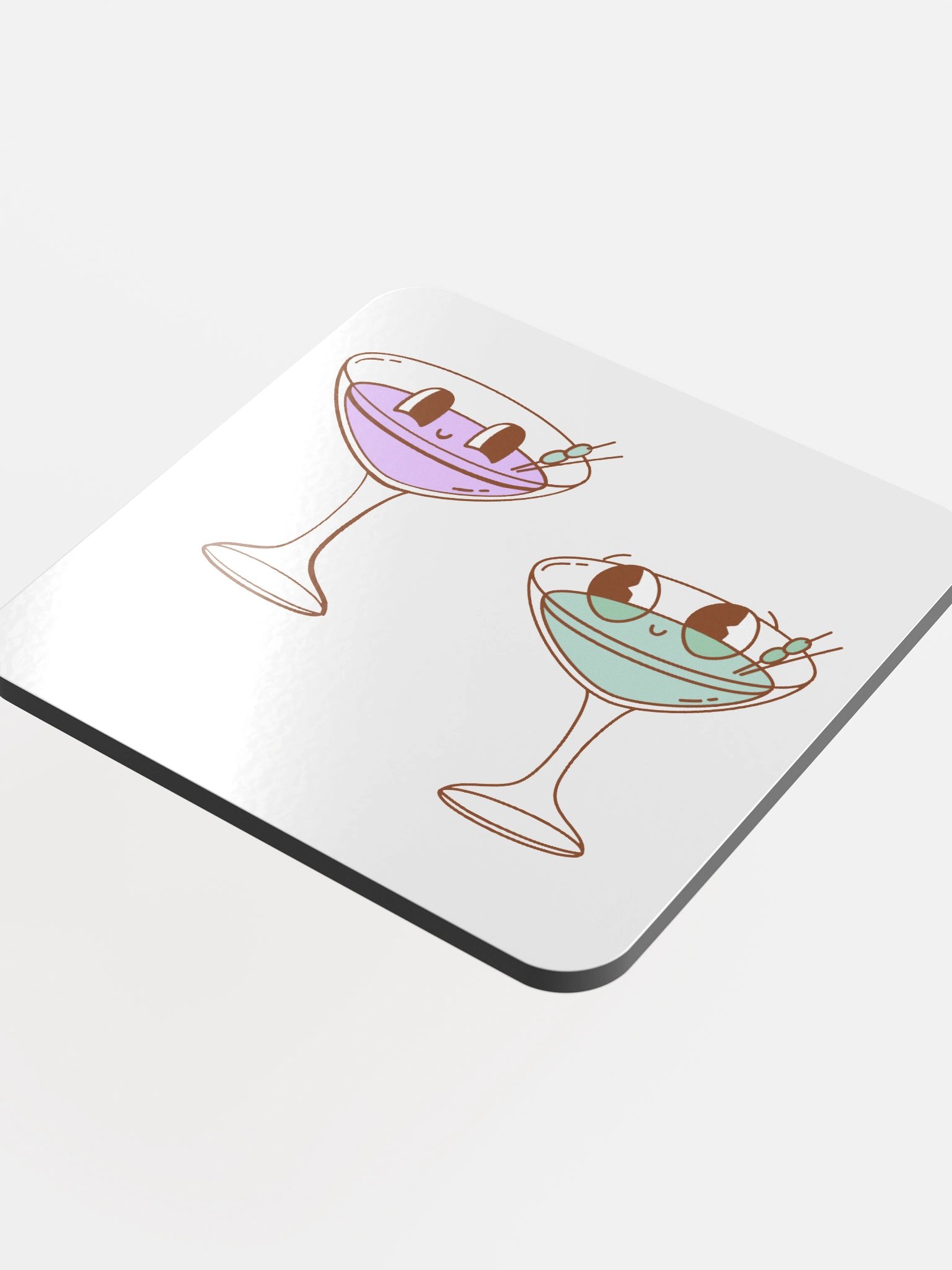 Cheerful Cocktail Coasters Set | Retro 70s Whimsical Drink Accessories product image (4)