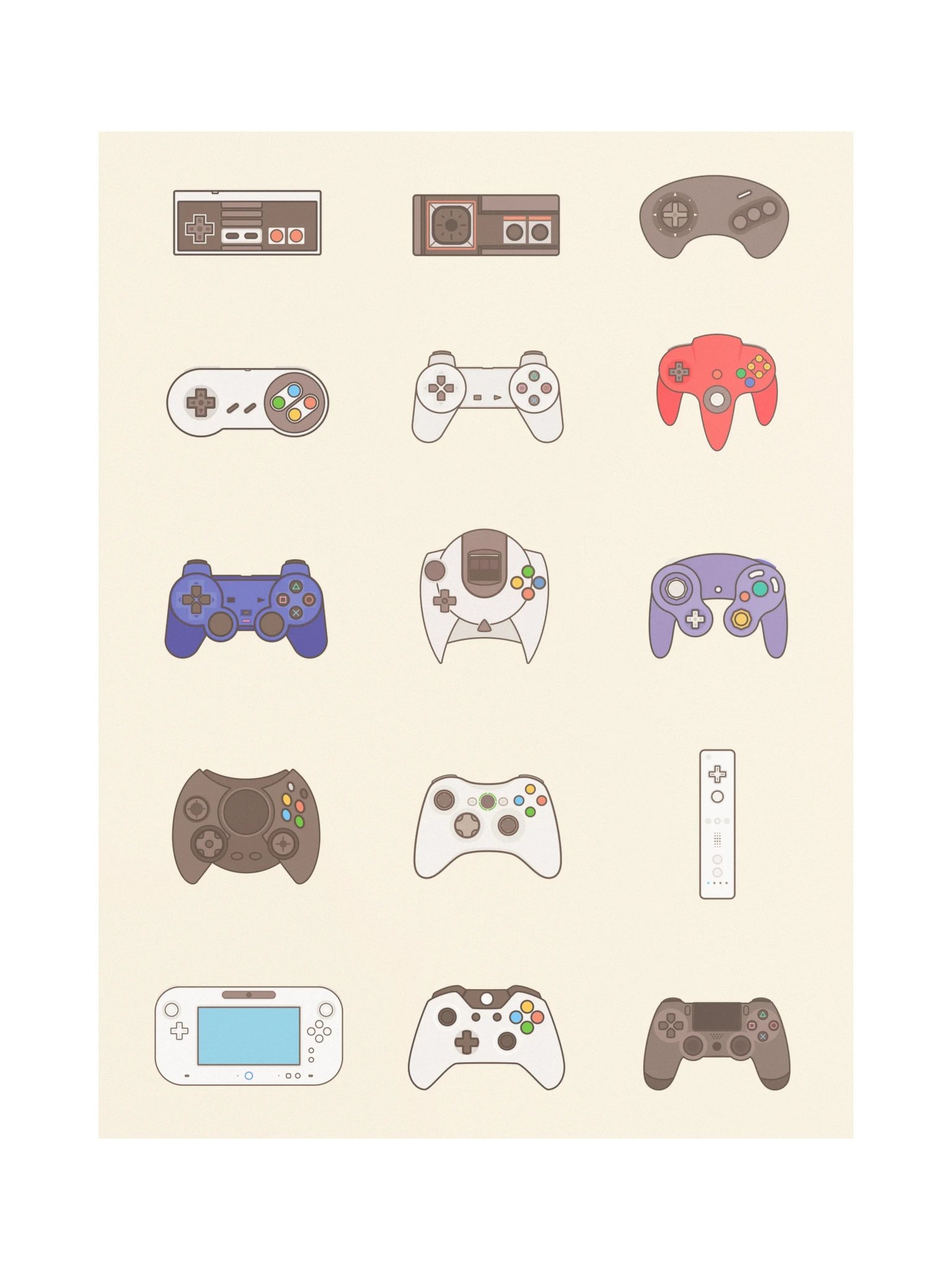 Retro Controllers (Beige) [3x4] product image (1)