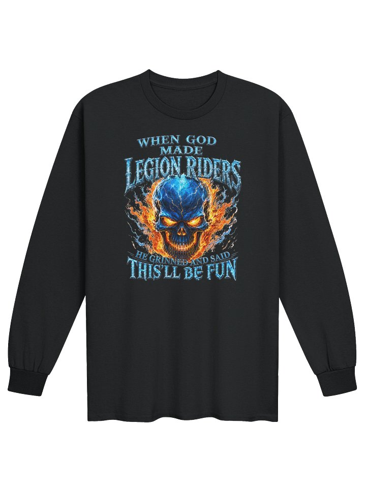 Legion Riders Flaming Skull Long Sleeve Tee product image (1)