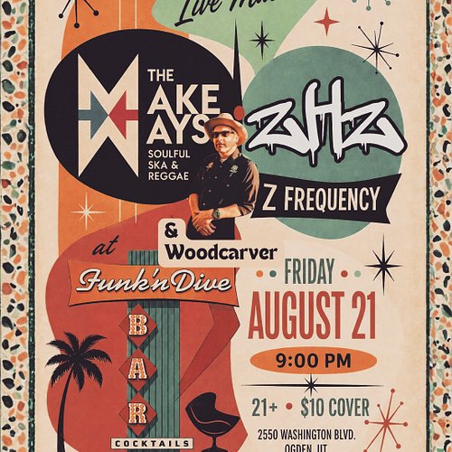 7 days until the portal opens.

Aug 21 • Funk ’n Dive Bar • Ogden, UT.

Lineup locked:

— The MakeWays (SLC ska icons)

— Z F...