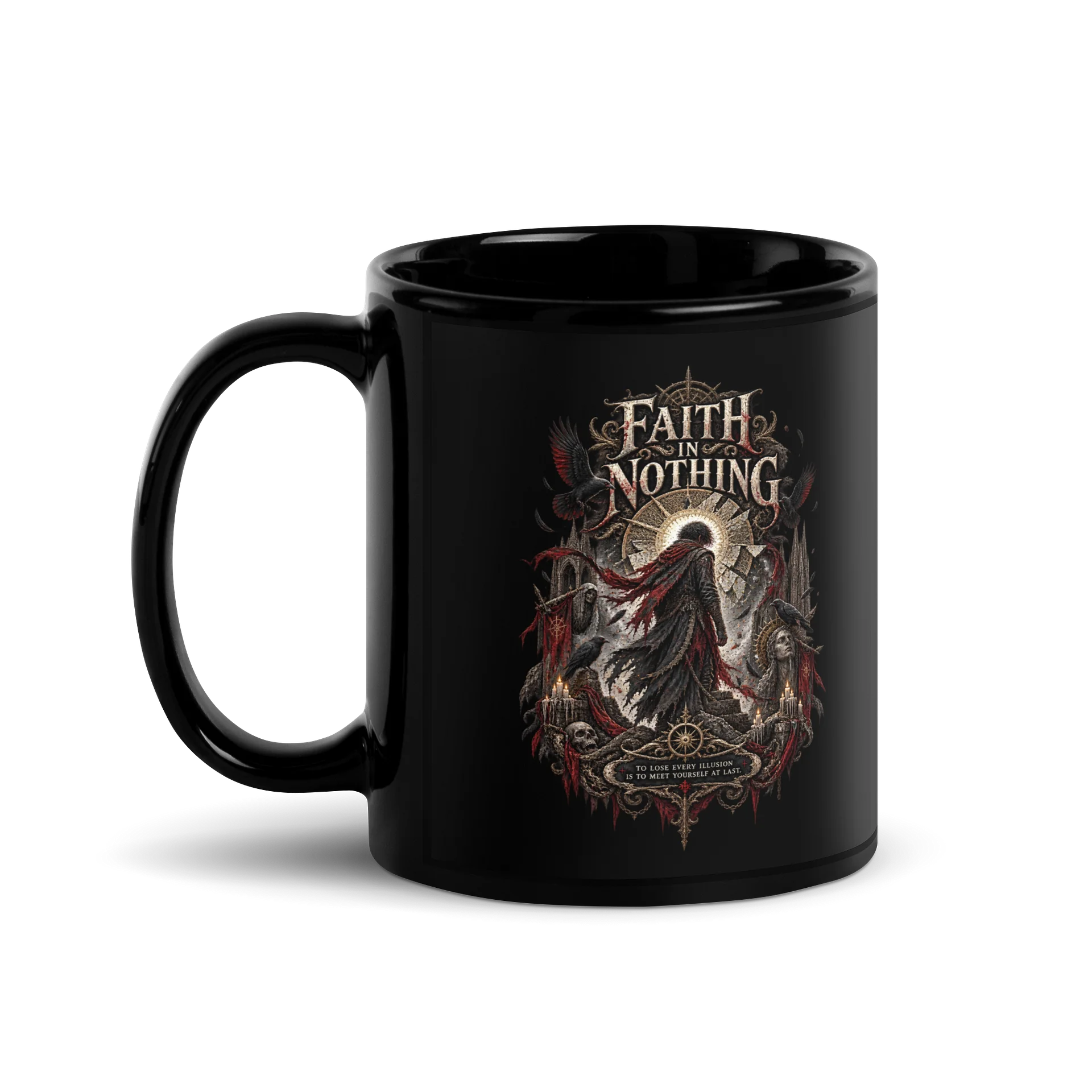 Faith in Nothing Gothic Album Art Black Glossy Mug product image (1)