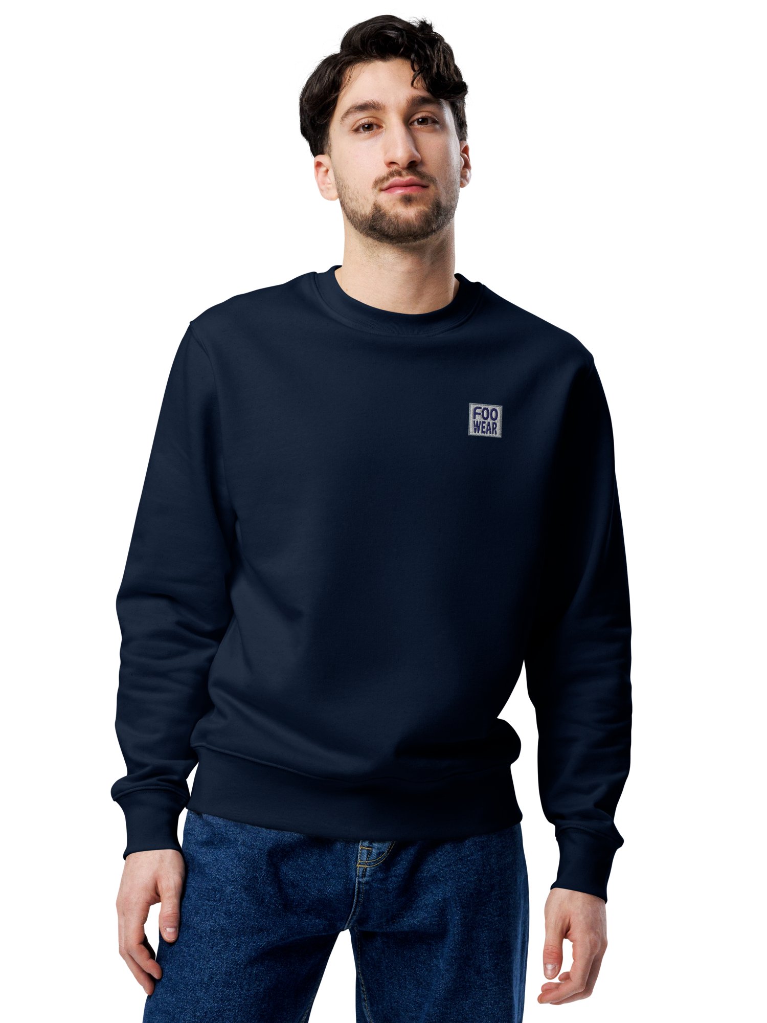 Embroidered Logo Sweatshirt in French Navy with Backprint product image (3)