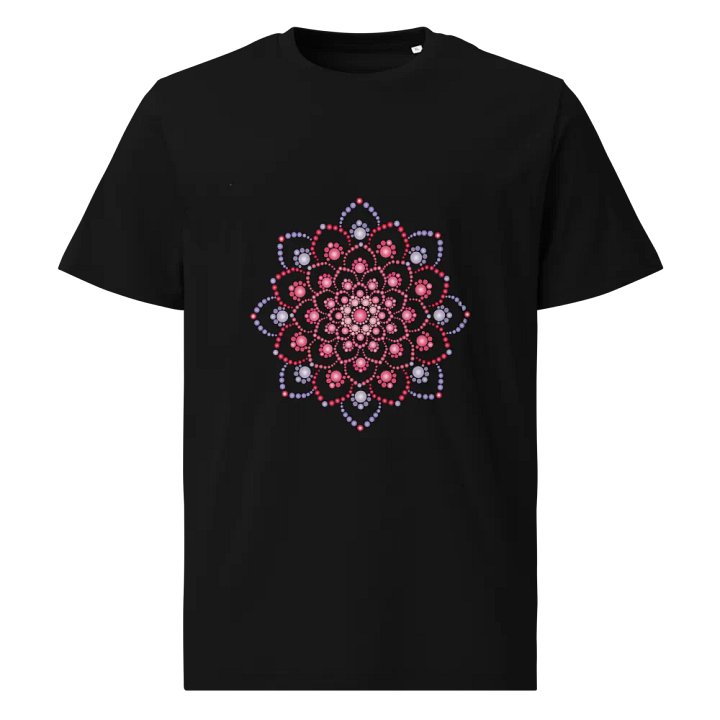 Purple and Pink Dot Mandala Organic T-Shirt product image (1)