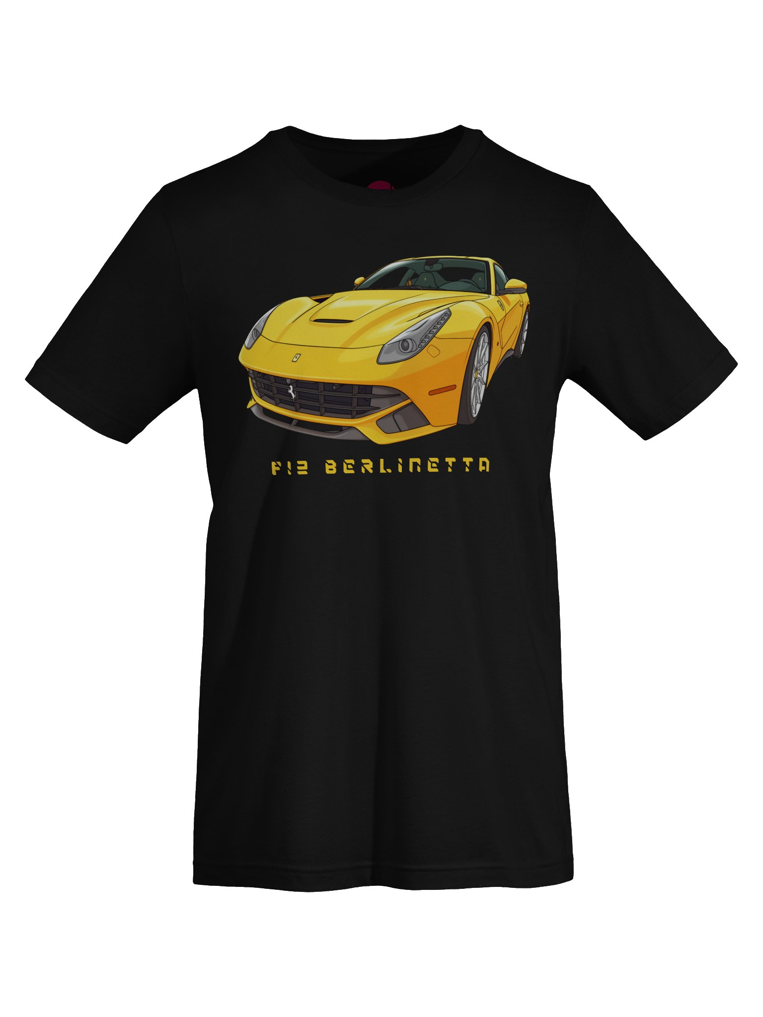 Yellow Ferrari F12 Berlinetta Shirt (Retro, Sketch, Silhouette) product image (55)