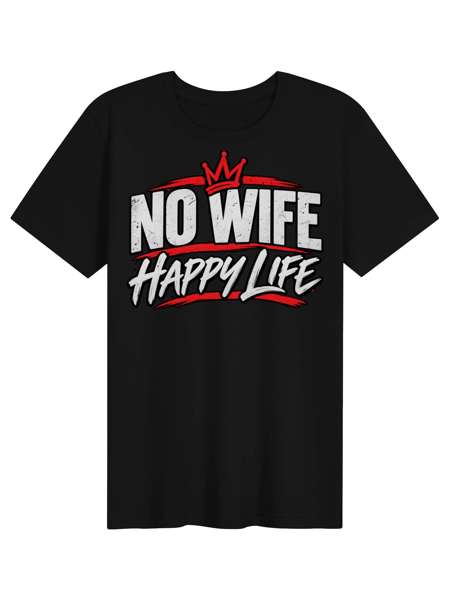 No Wife Happy Life Men's Graphic T-Shirt product image (8)