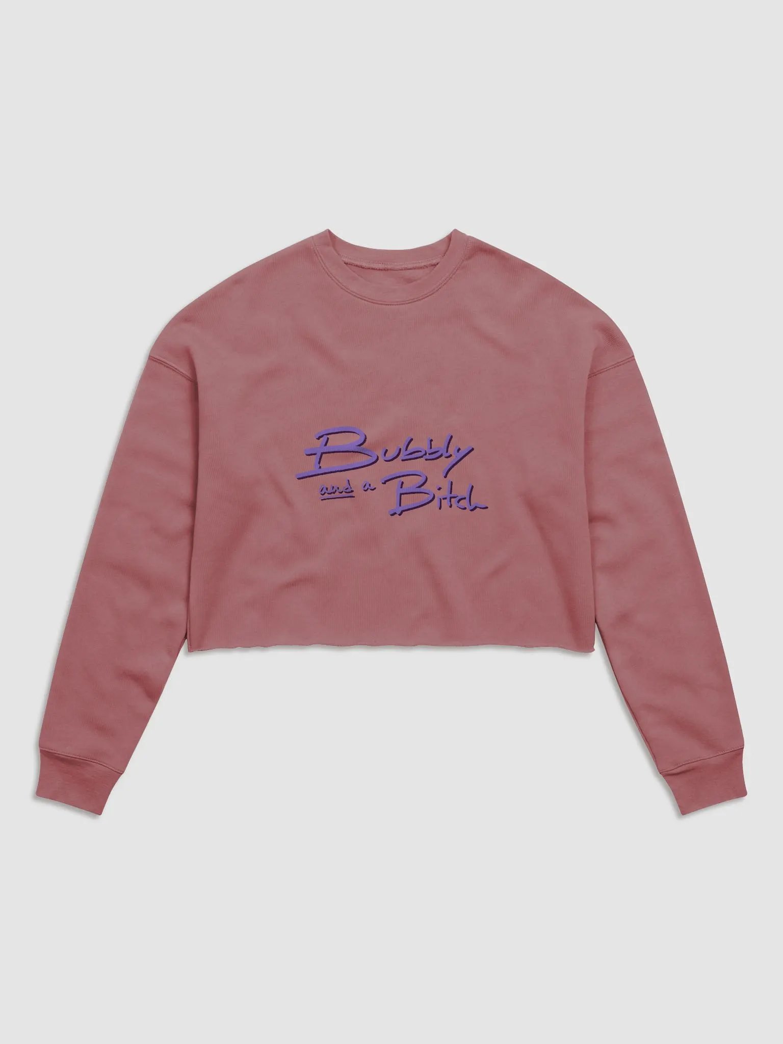Bubbly and a B*tch (purple shadow design) women's fleece crop sweatshirt product image (18)