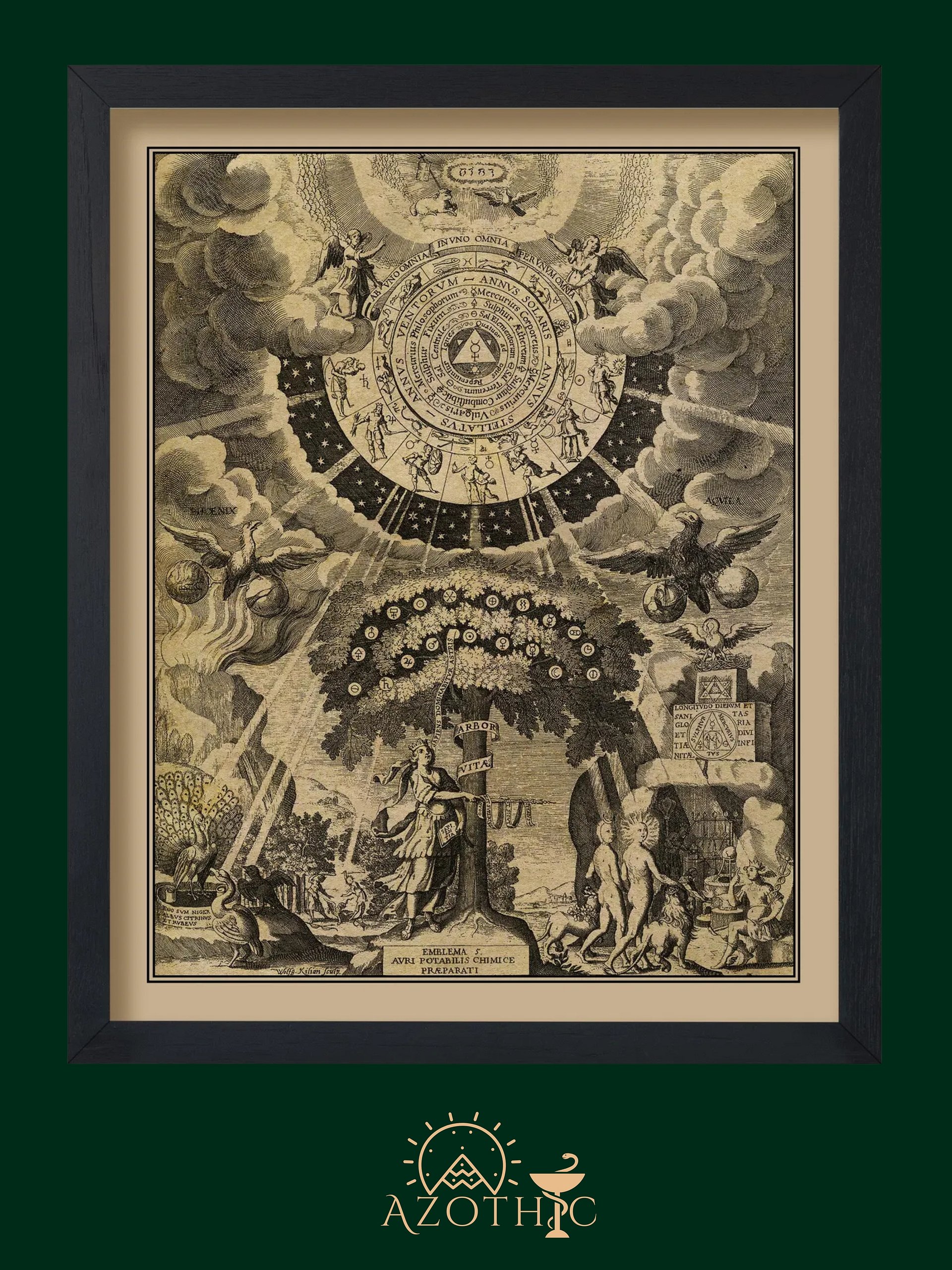 Vintage Alchemical Tree of Life Poster - Celestial Mythology Art product image (1)