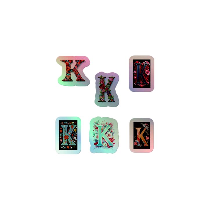 All K's Valentine’s Monogram Holo Sticker Pack product image (1)