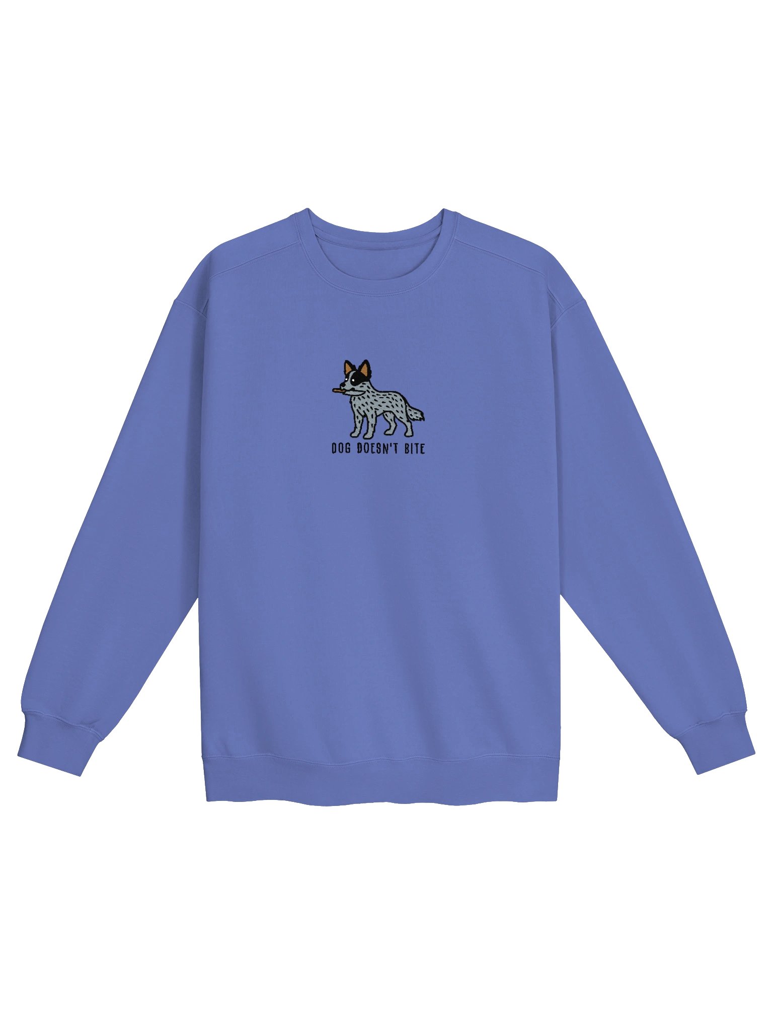 Dog Doesn't Bite Funny Chibi-Style Embroidered Premium Sweatshirt for Australian Cattle Dog(Blue Heeler 2) Owners product image (9)