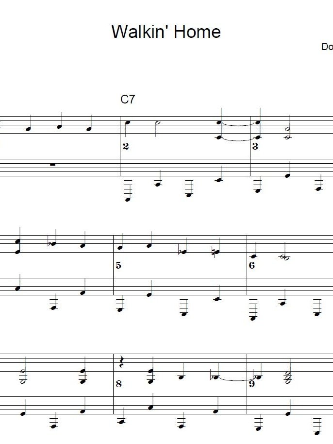 Walkin Home - Blues piano - Piano sheet music product image (1)