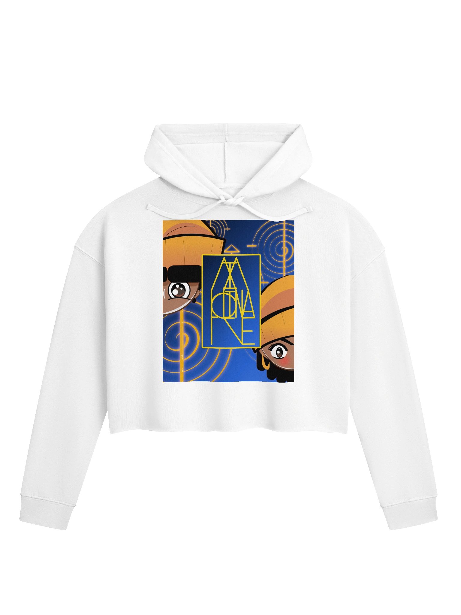 Neon Pixelated Water Element Crop Hoodie product image (2)