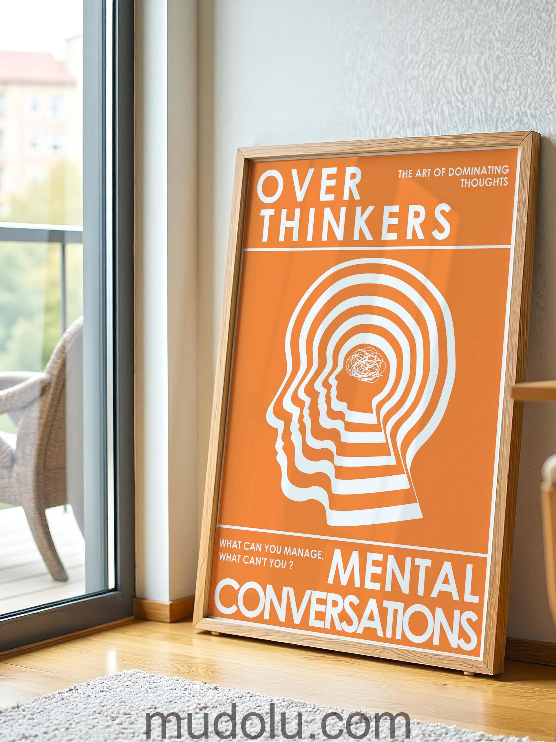 OverThinkers Wall art Poster Orange White product image (8)