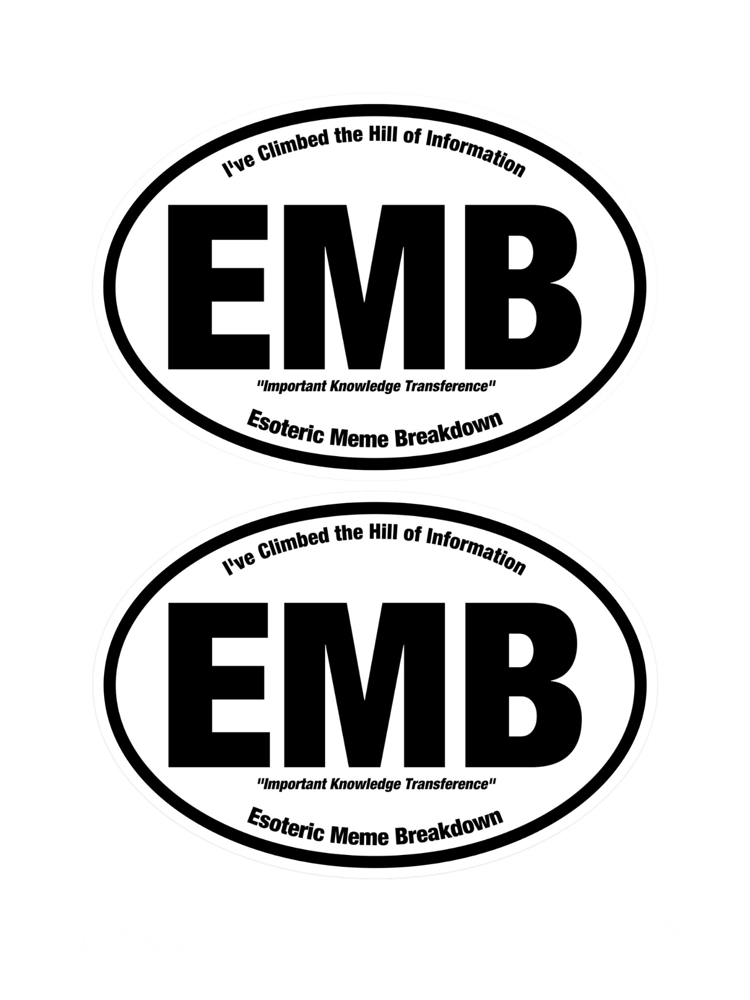 Esoteric Meme Breakdown "EMB" Sticker Sheet of Two (~5" wide) product image (3)