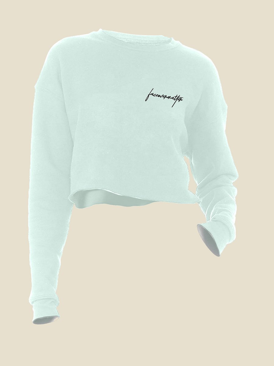 Faceovermatter Cropped Crewneck (Dusty Blue) product image (5)