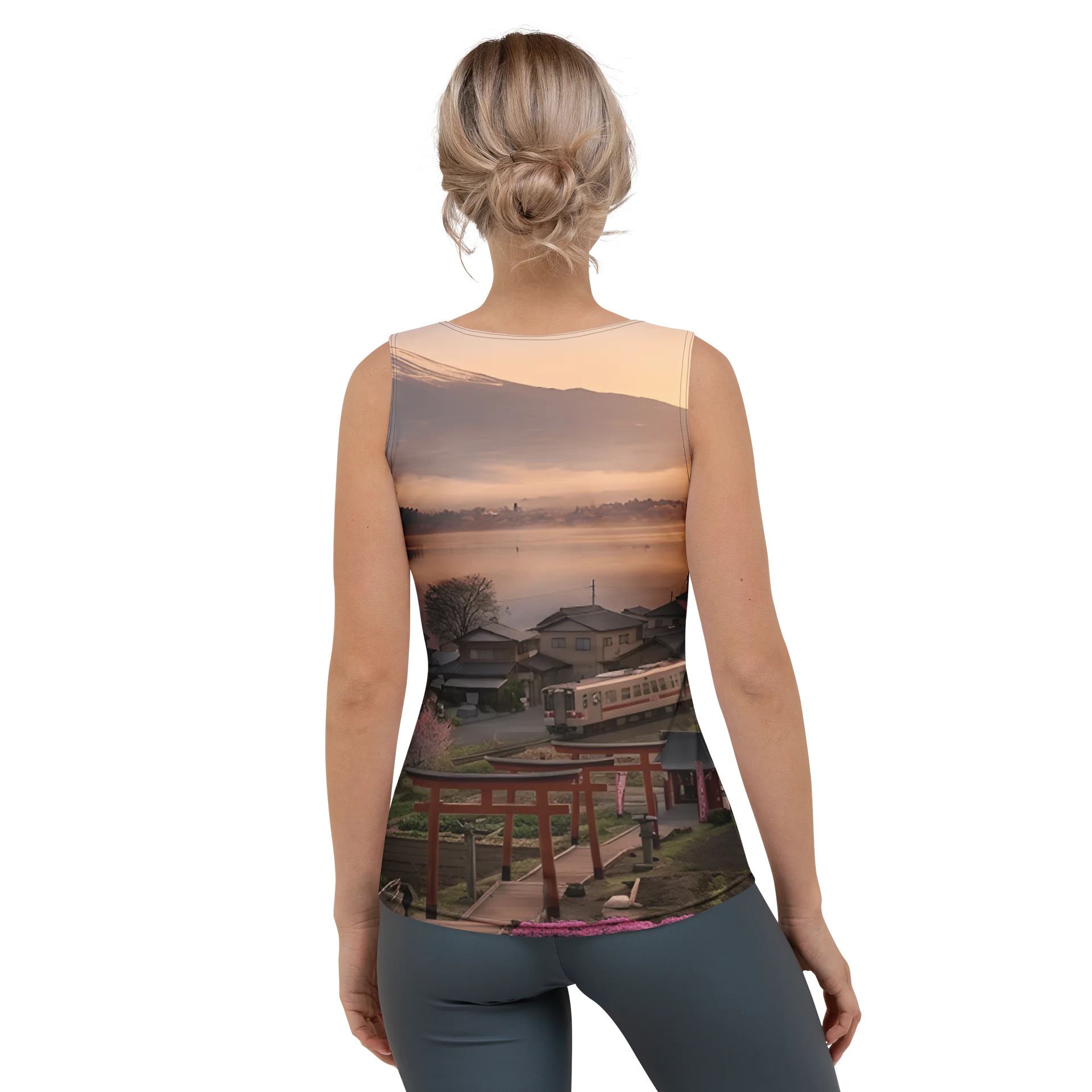 Mount Fuji Women's Tank Top | Fitted Graphic Workout Top product image (4)